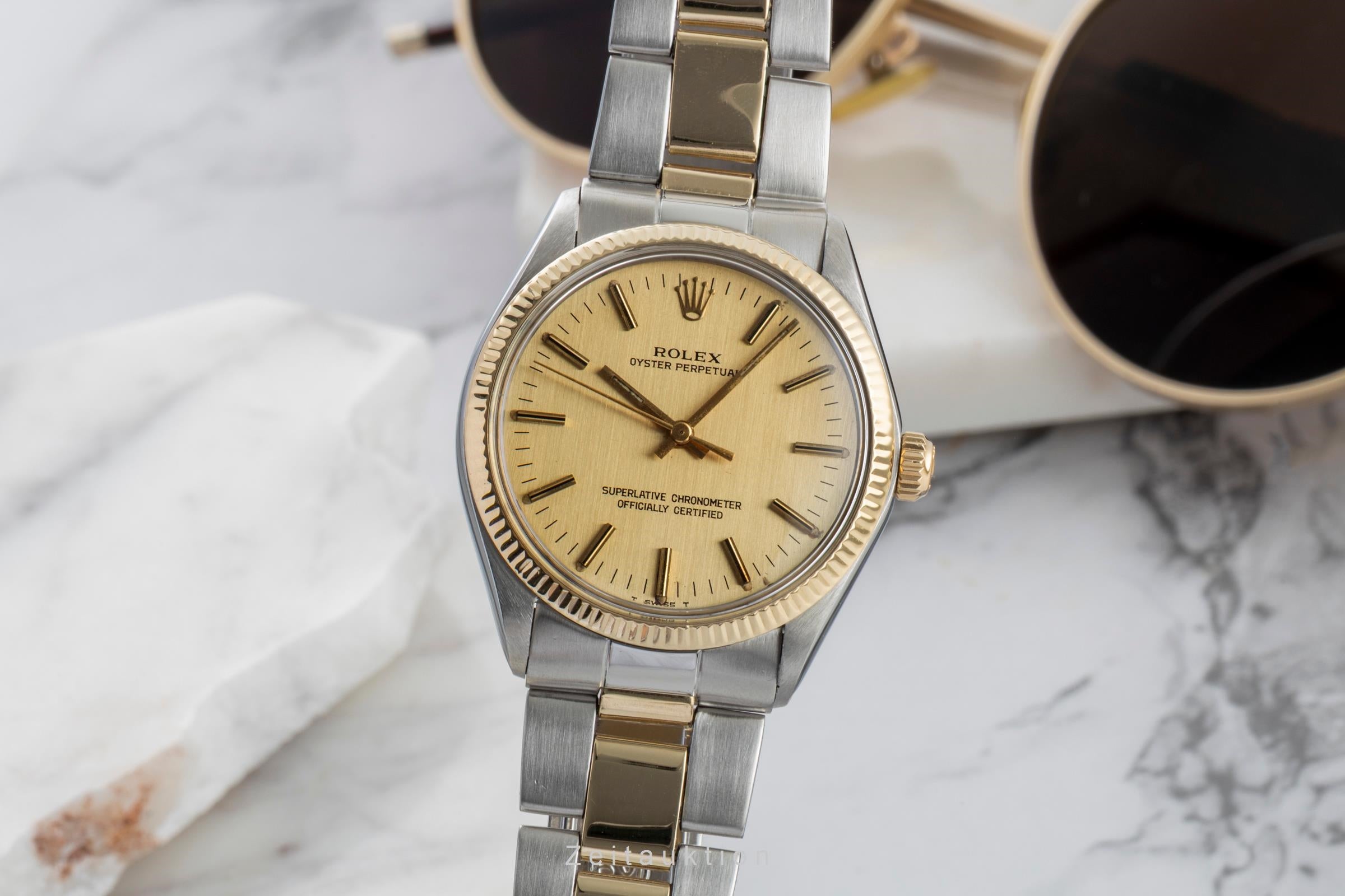 Rolex Oyster Perpetual acciaio / oro automatismo orologio da uomo 1005 Vintage  [2602264]
