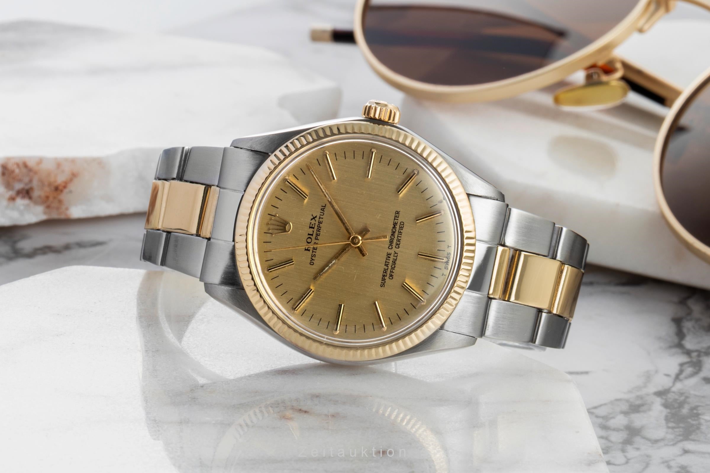 Rolex Oyster Perpetual acier / or  automatique montre pour hommes 1005 Vintage  [2602264]