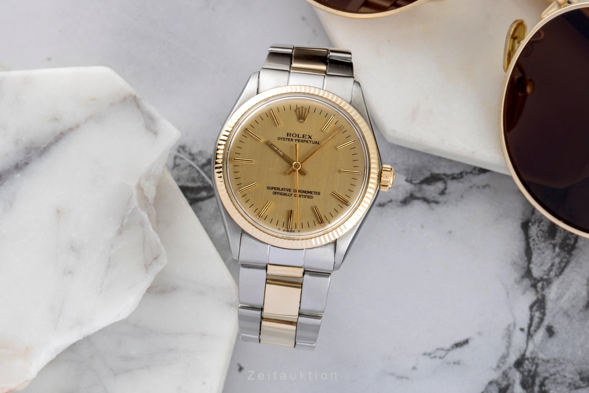 Rolex Oyster Perpetual acier / or  automatique montre pour hommes 1005 Vintage  [2602264]
