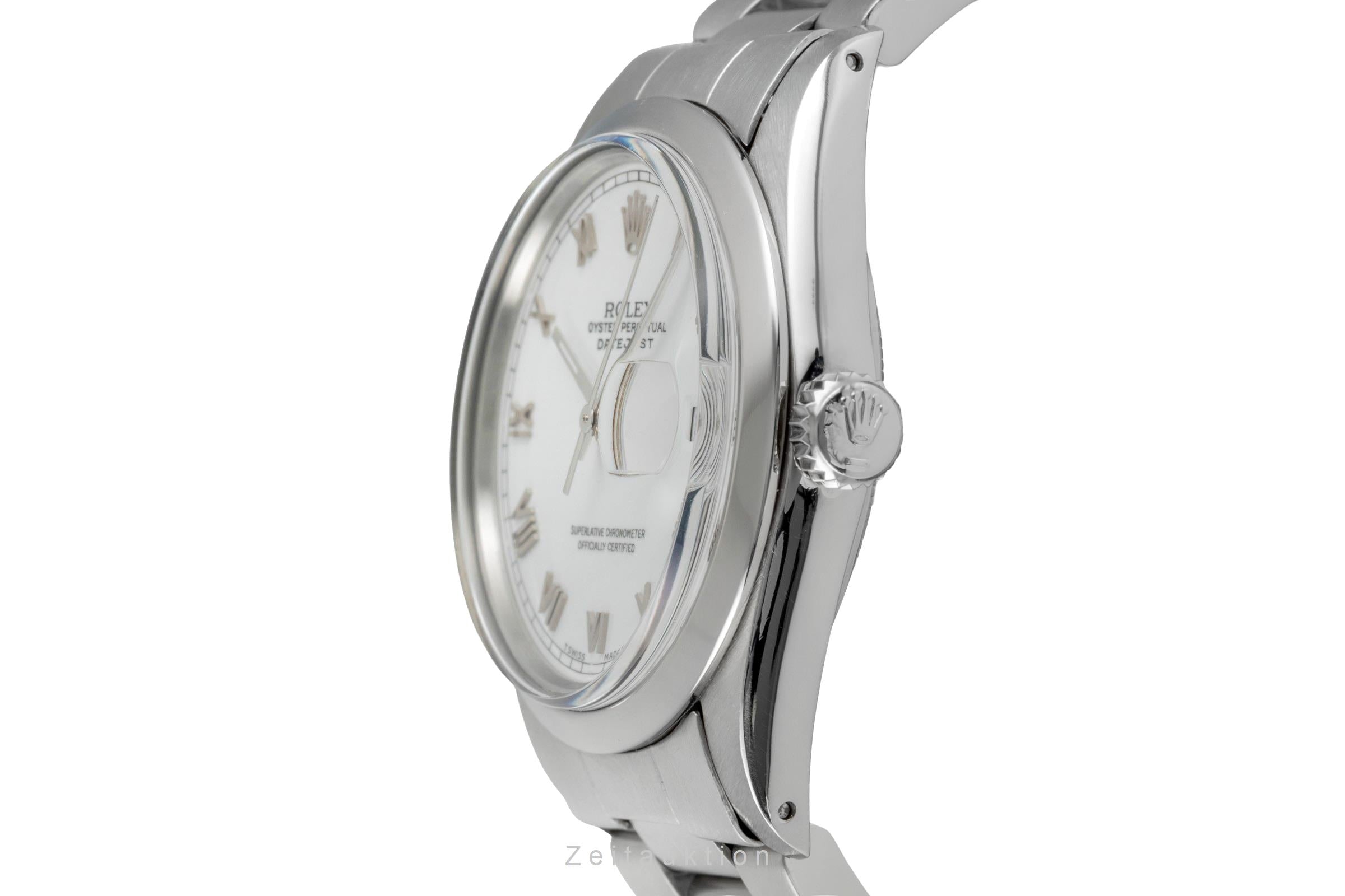 Rolex Datejust 36 White Roman Dial Oyster Stahl Automatik Herrenuhr Ref. 16000 [2602268]