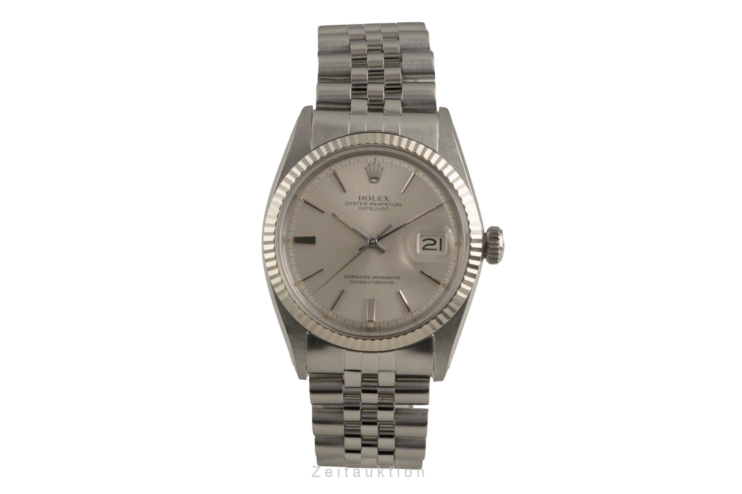 Rolex Datejust acier / or blanc automatique montre pour hommes 1601 Vintage  [2602271]