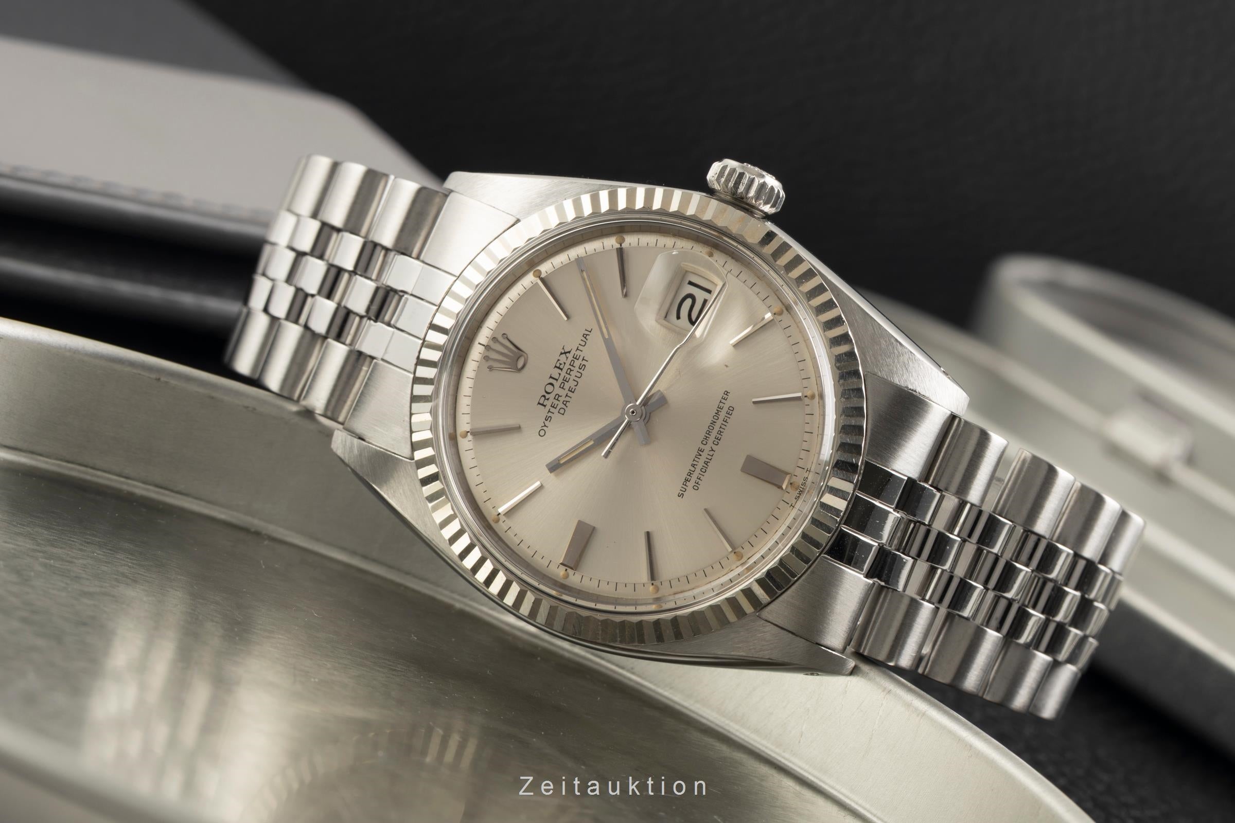 Rolex Datejust acier / or blanc automatique montre pour hommes 1601 Vintage  [2602271]