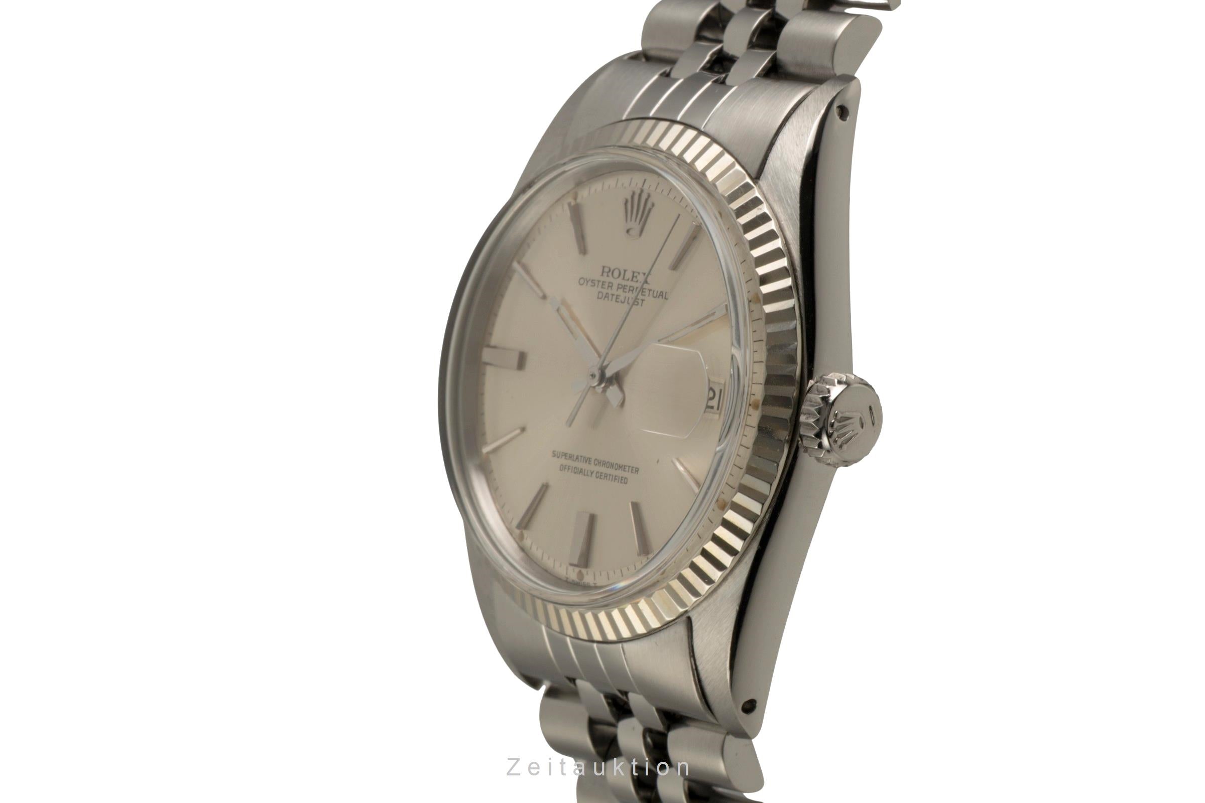 Rolex Datejust acier / or blanc automatique montre pour hommes 1601 Vintage  [2602271]