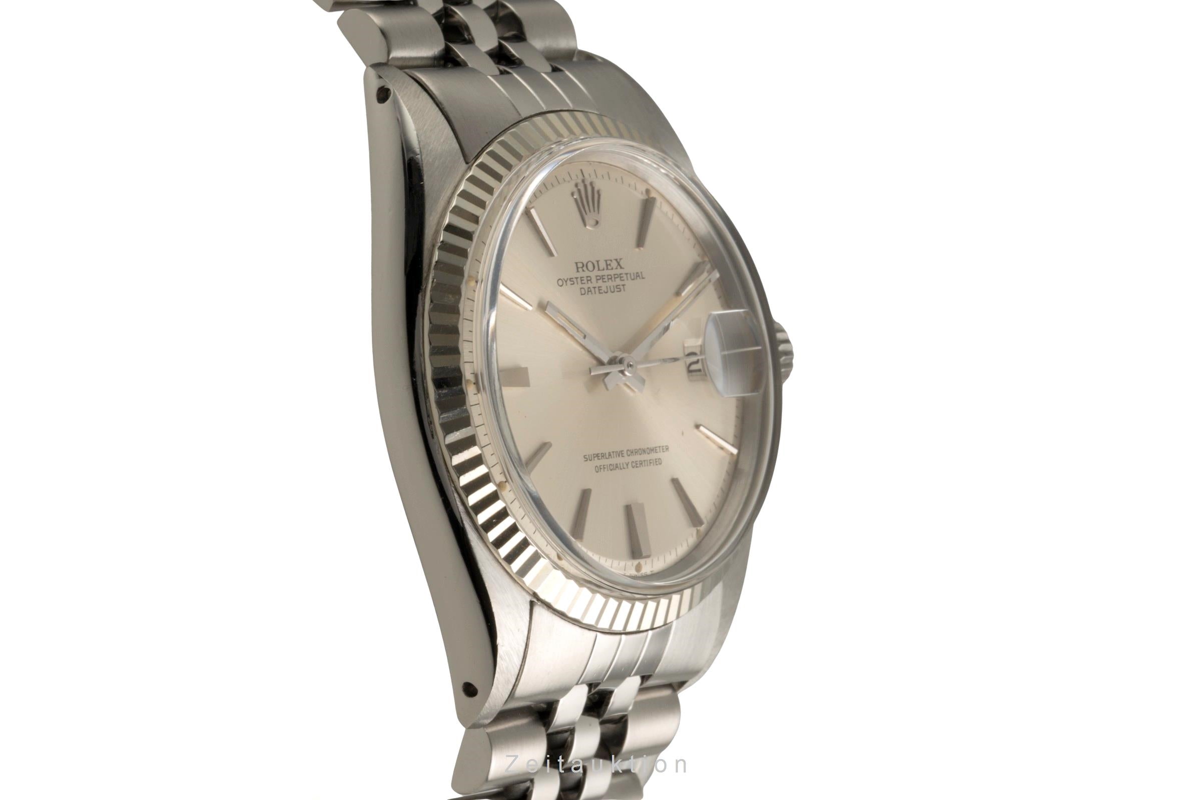 Rolex Datejust acier / or blanc automatique montre pour hommes 1601 Vintage  [2602271]