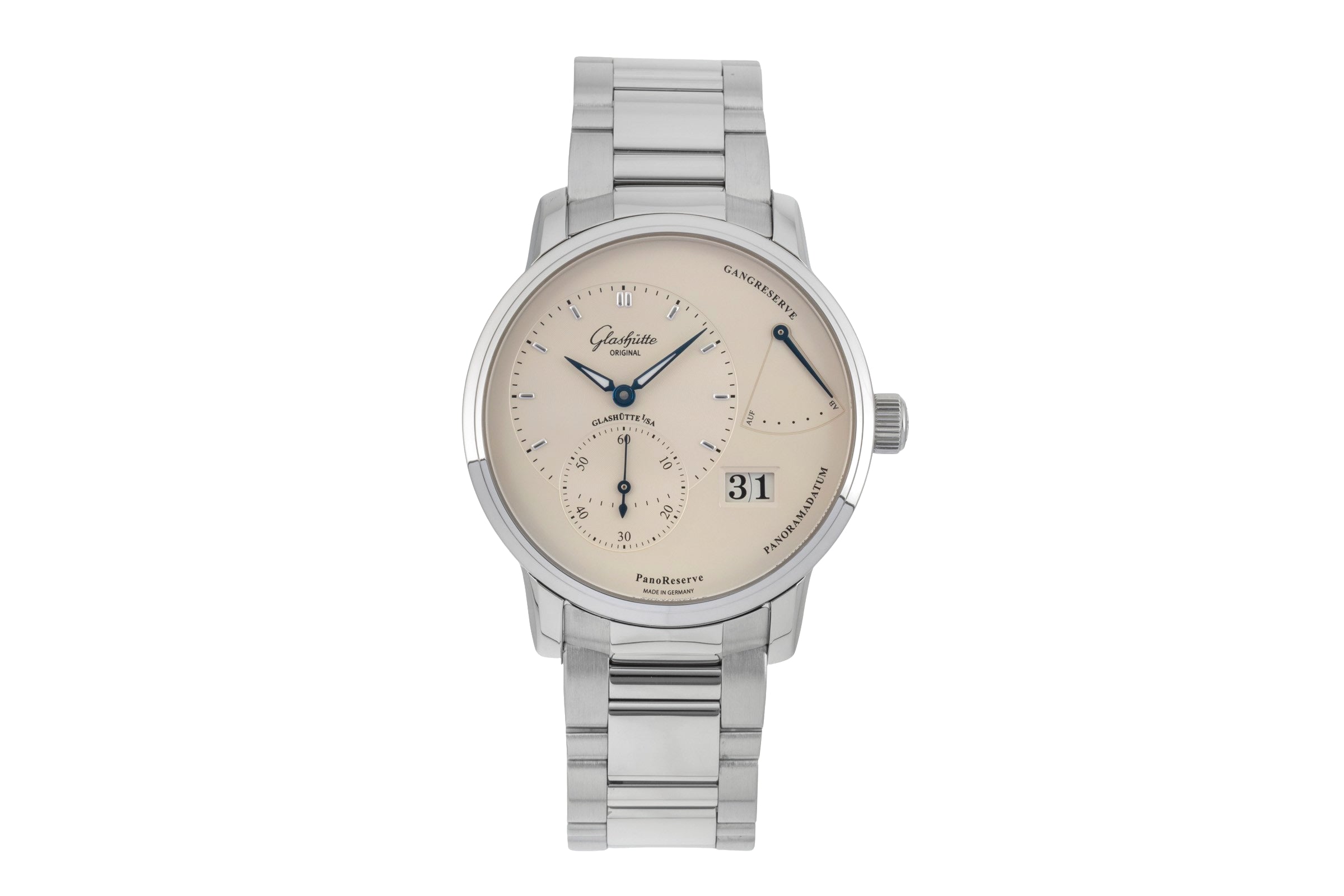 Glashütte Original PanoReserve Stahl Herrenuhr Ref.1-65-01-22-12-71 NP: 12800 € [2602277]