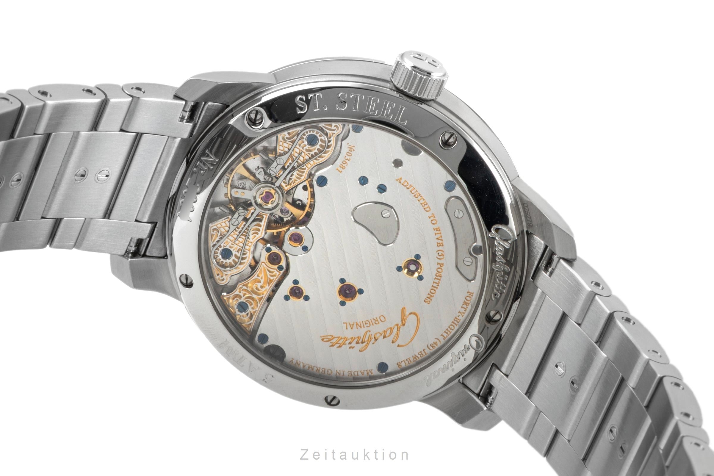 Glashütte PanoReserve steel manual winding men's watch 1-65-01-22-12-71 LP: 12800EUR  [2602277]