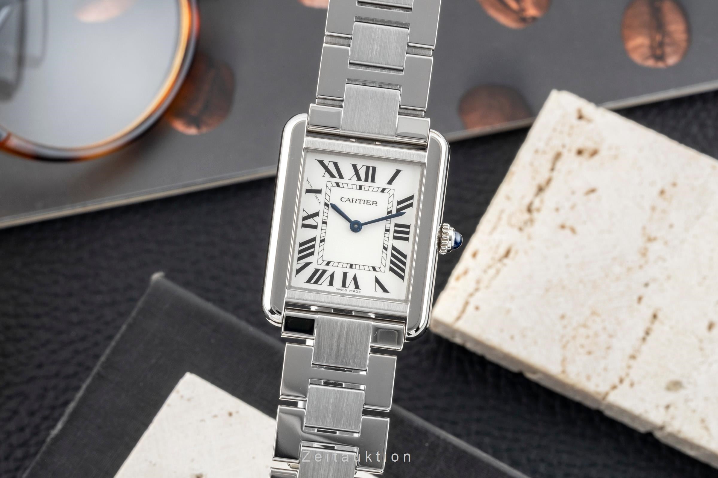 Cartier Tank Solo Edelstahl Damenuhr Saphirglas Ref. W5200013 Box & Papiere 2020 [2602295]