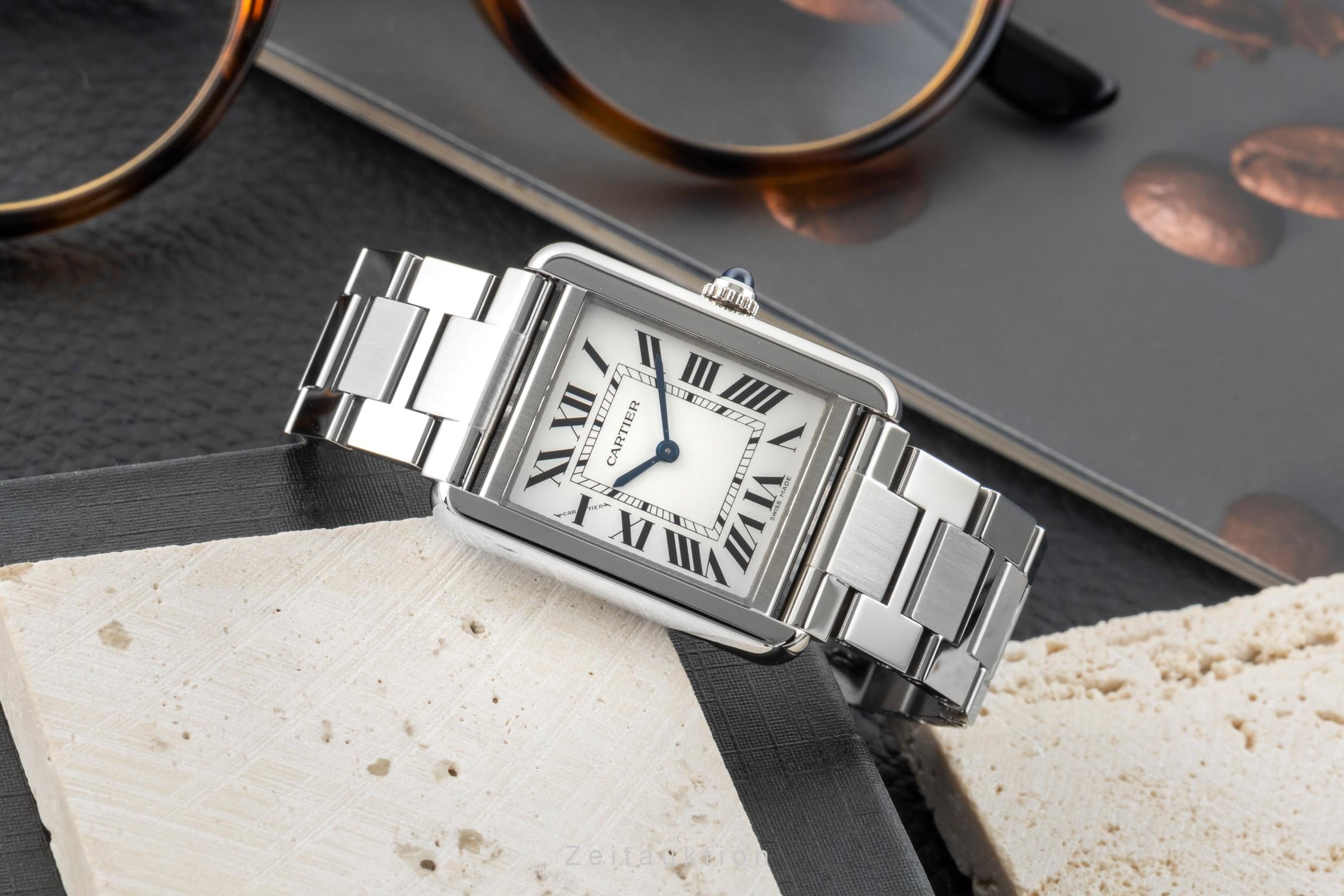 Cartier Tank Solo Edelstahl Damenuhr Saphirglas Ref. W5200013 Box & Papiere 2020 [2602295]