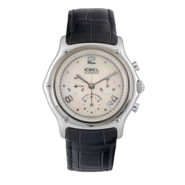Ebel 1911 chronograph 18 ct white gold automatic men's watch E3137240 Limited  [2602322]