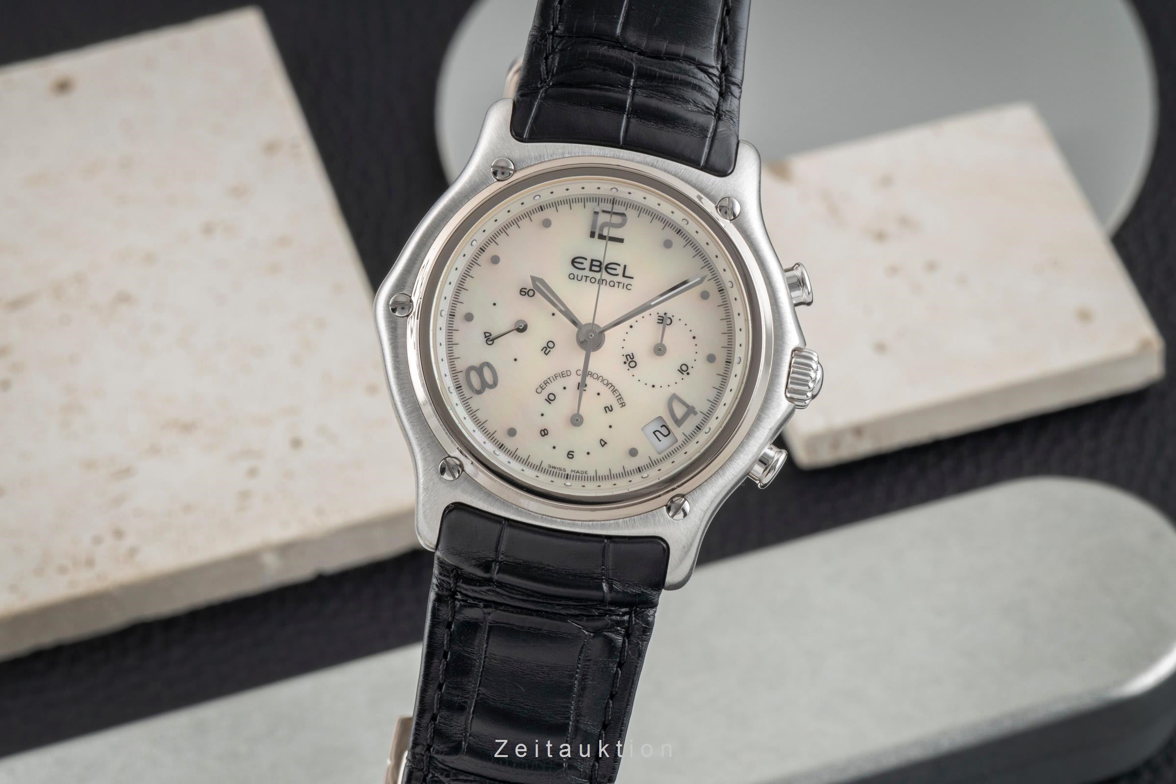 Ebel 1911 chronographe or blanc 18 ct automatique montre pour hommes E3137240 Limited  [2602322]