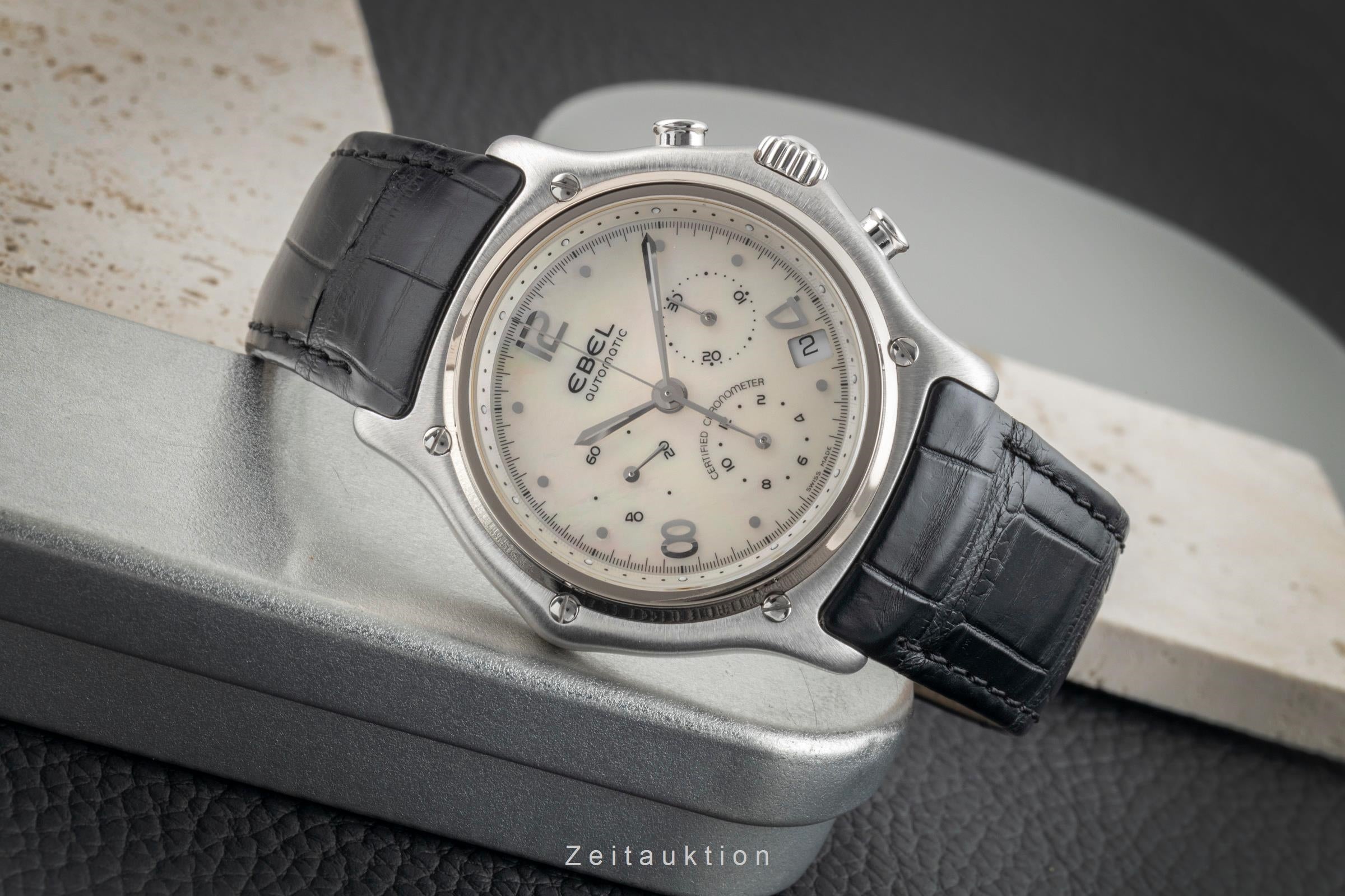 Ebel 1911 chronograph 18 ct white gold automatic men's watch E3137240 Limited  [2602322]