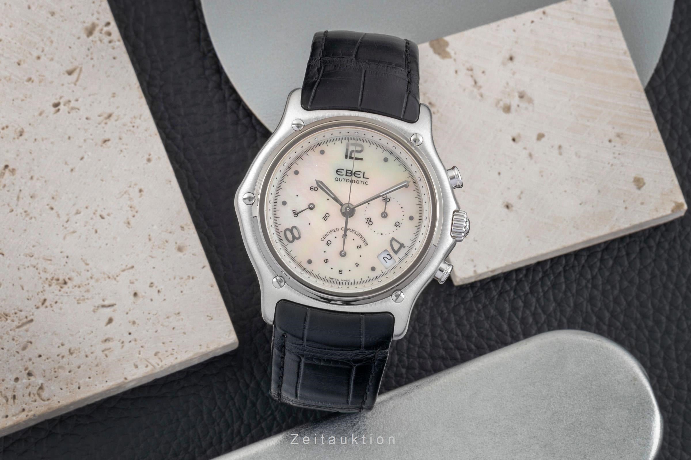 Ebel 1911 chronograph 18 ct white gold automatic men's watch E3137240 Limited  [2602322]
