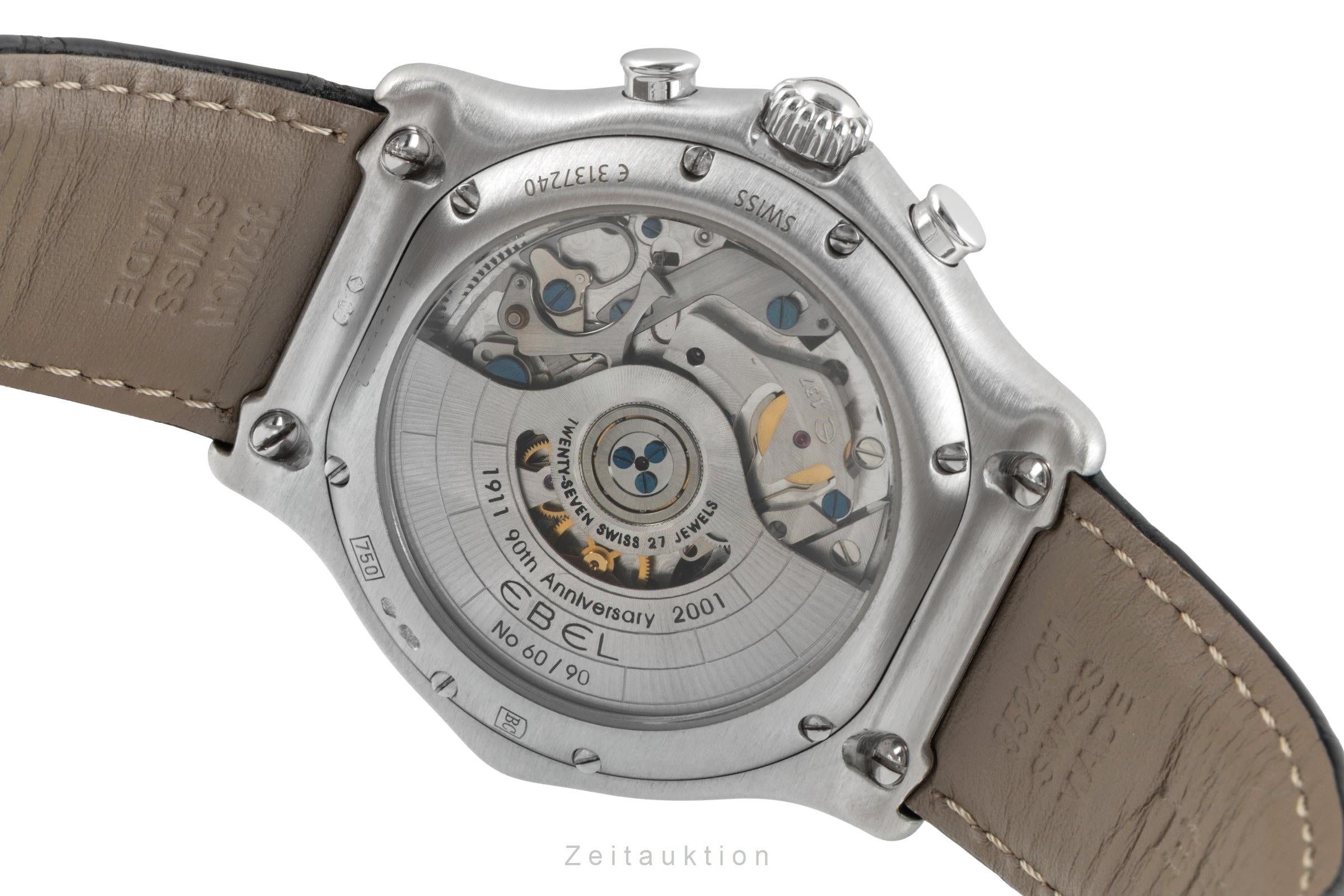 Ebel 1911 chronograph 18 ct white gold automatic men's watch E3137240 Limited  [2602322]