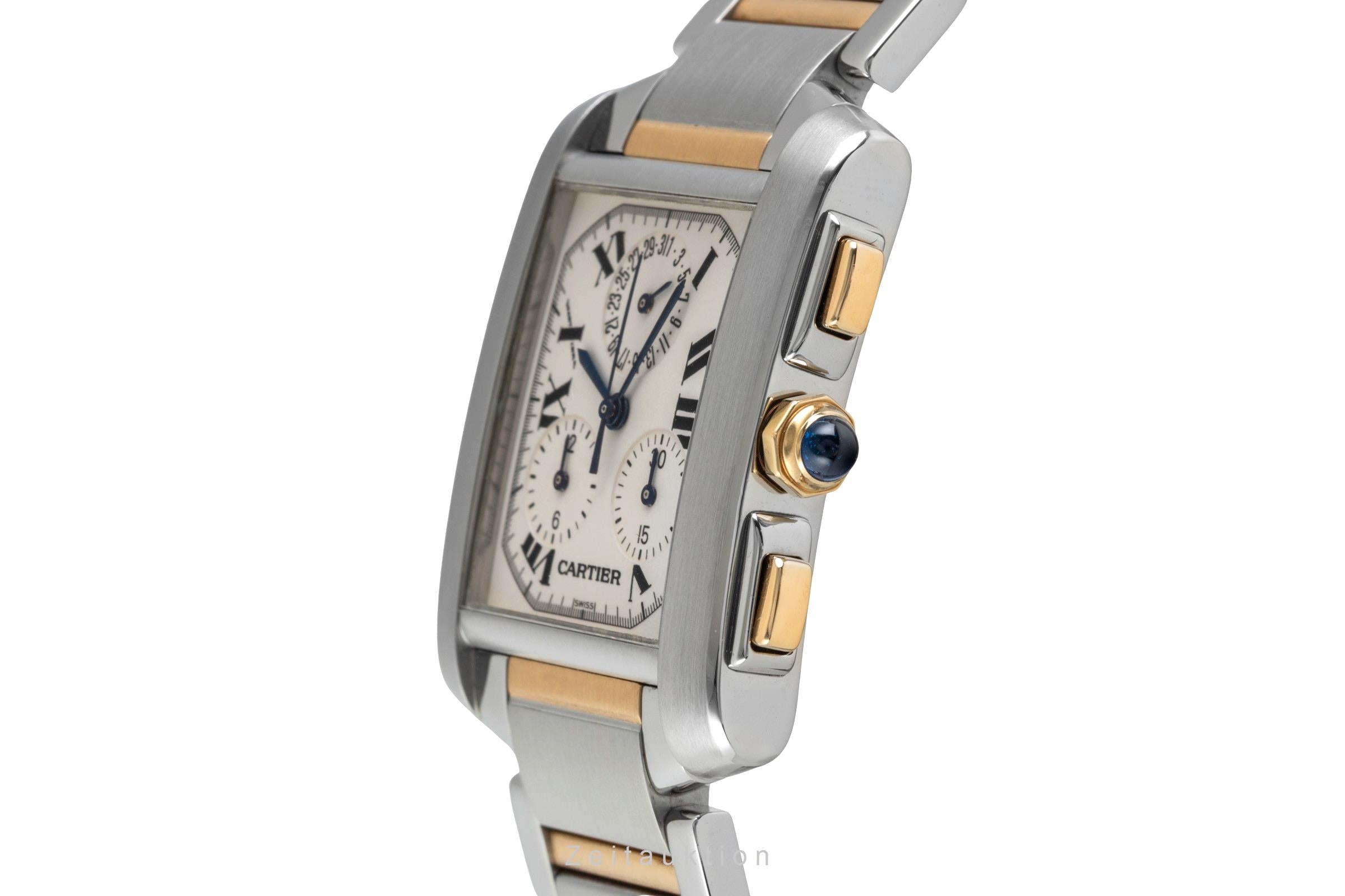Cartier Tank Francaise chronograph steel / gold quartz men's watch W51004Q4  [2602331]