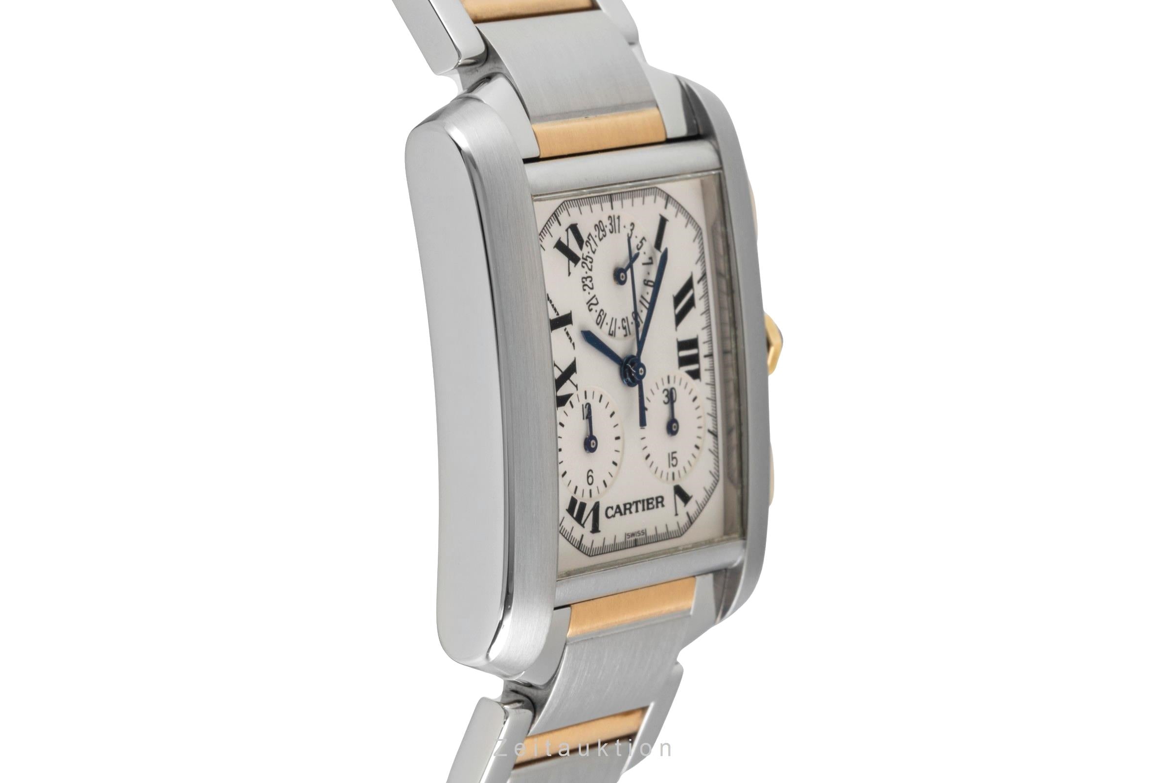 Cartier Tank Francaise chronograph steel / gold quartz men's watch W51004Q4  [2602331]
