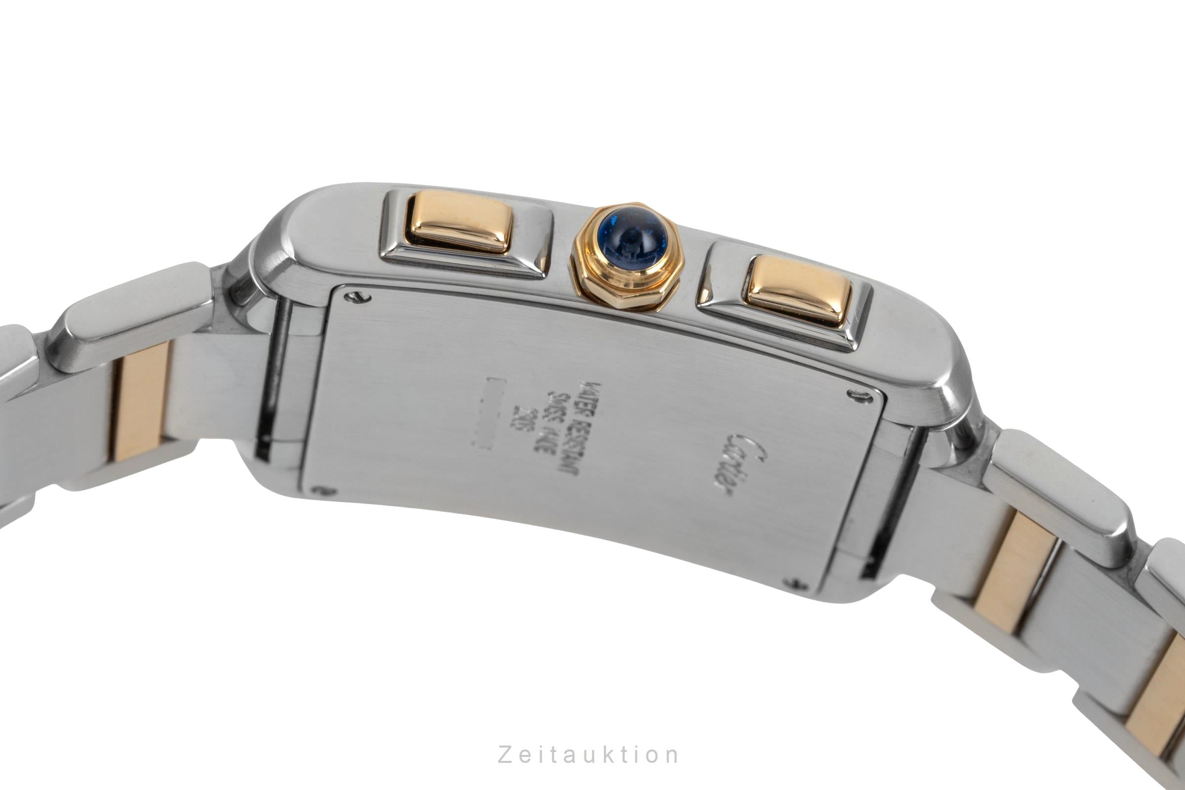 Cartier Tank Francaise chronograph steel / gold quartz men's watch W51004Q4  [2602331]