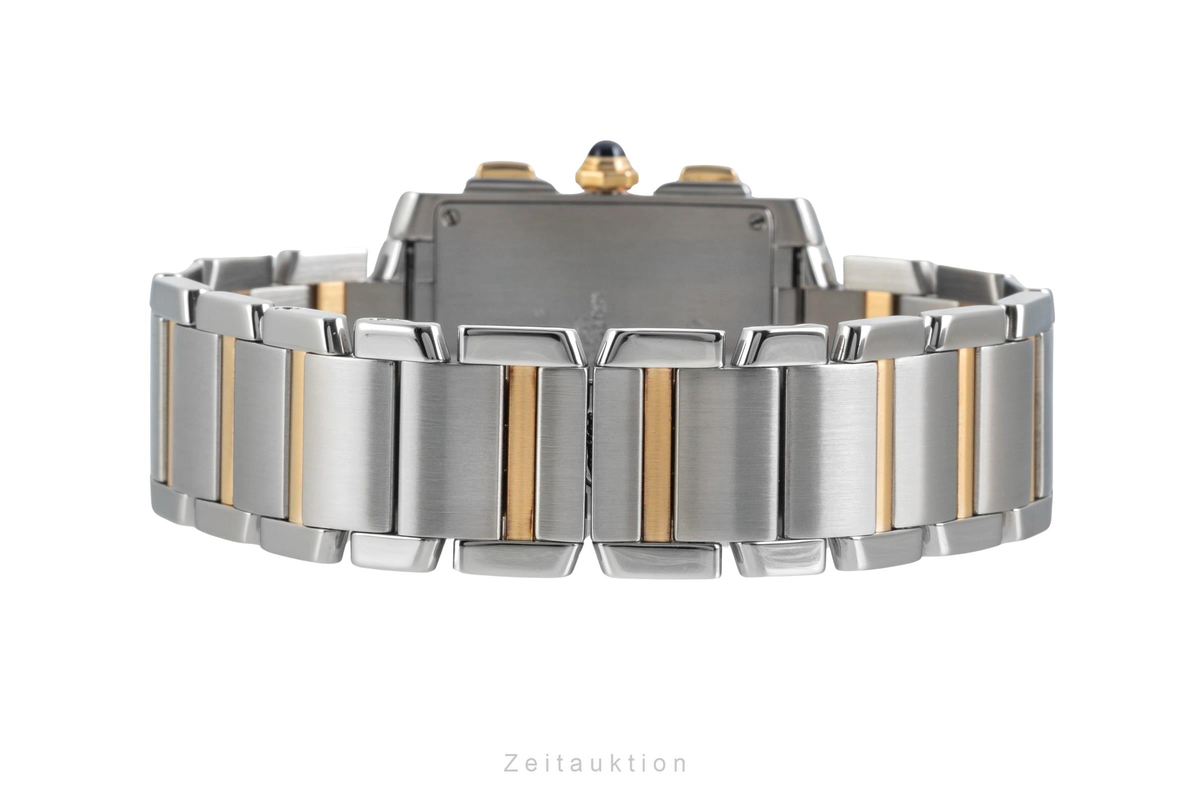 Cartier Tank Francaise chronograph steel / gold quartz men's watch W51004Q4  [2602331]