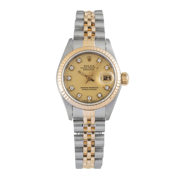 Rolex Lady Datejust 26 Stahl Gold Diamond Dial Damenuhr Ref. 69173 Papiere 1986 [2602335]