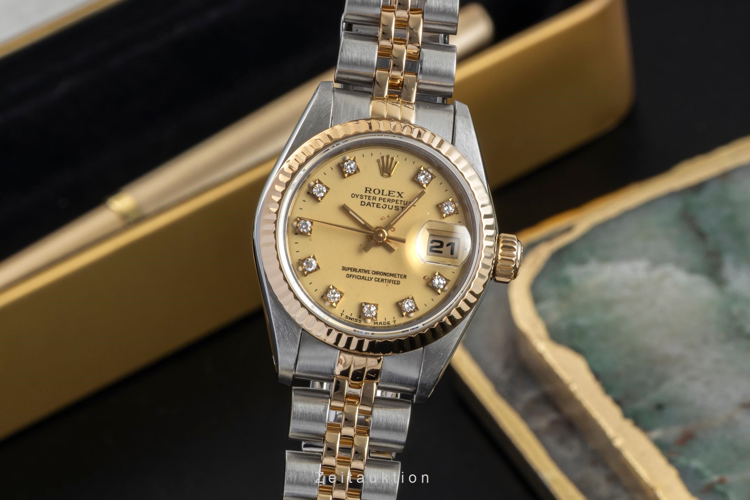Rolex Lady Datejust 26 Stahl Gold Diamond Dial Damenuhr Ref. 69173 Papiere 1986 [2602335]