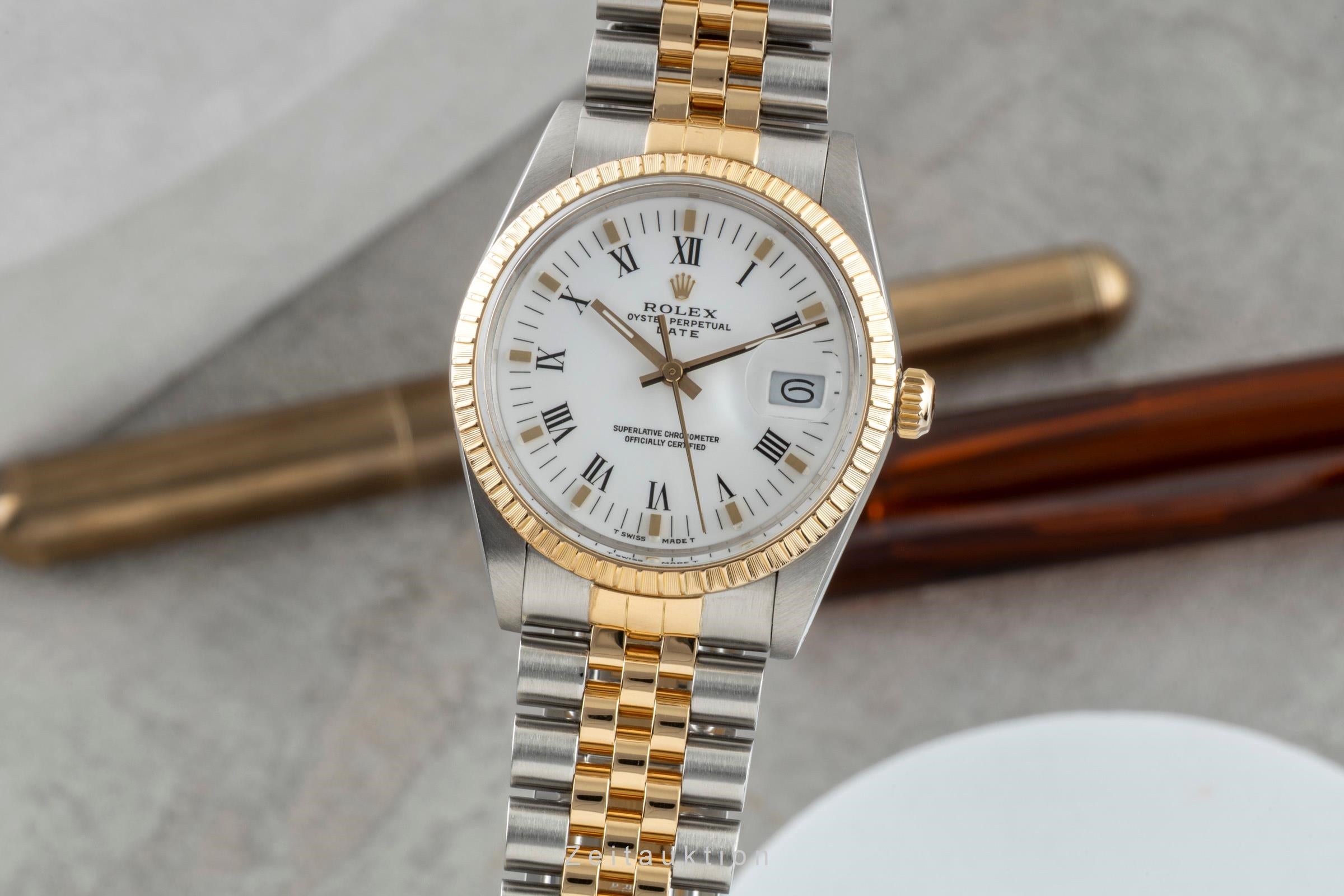 Rolex Date 34 Stahl / Gold Automatik Herrenuhr Medium Ref. 15053 Klassiker [2602336]