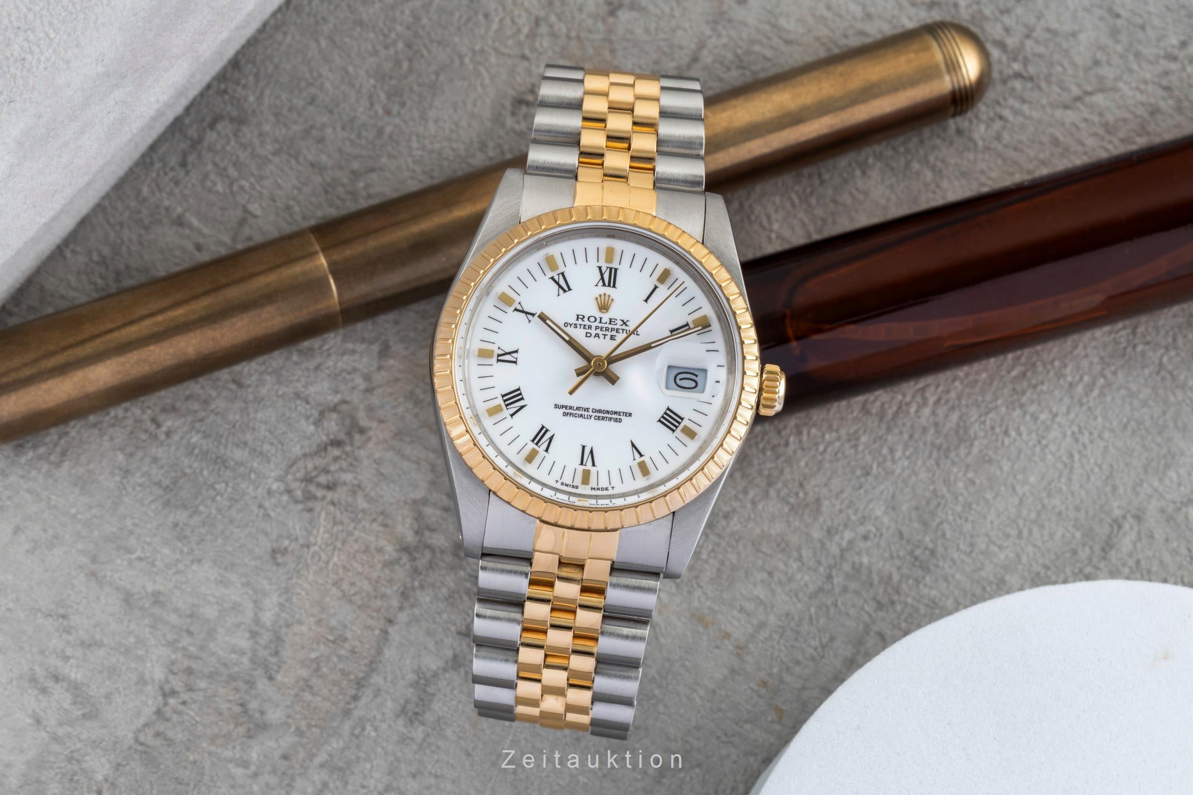 Rolex Date acier / or  automatique montre pour hommes 15053  [2602336]