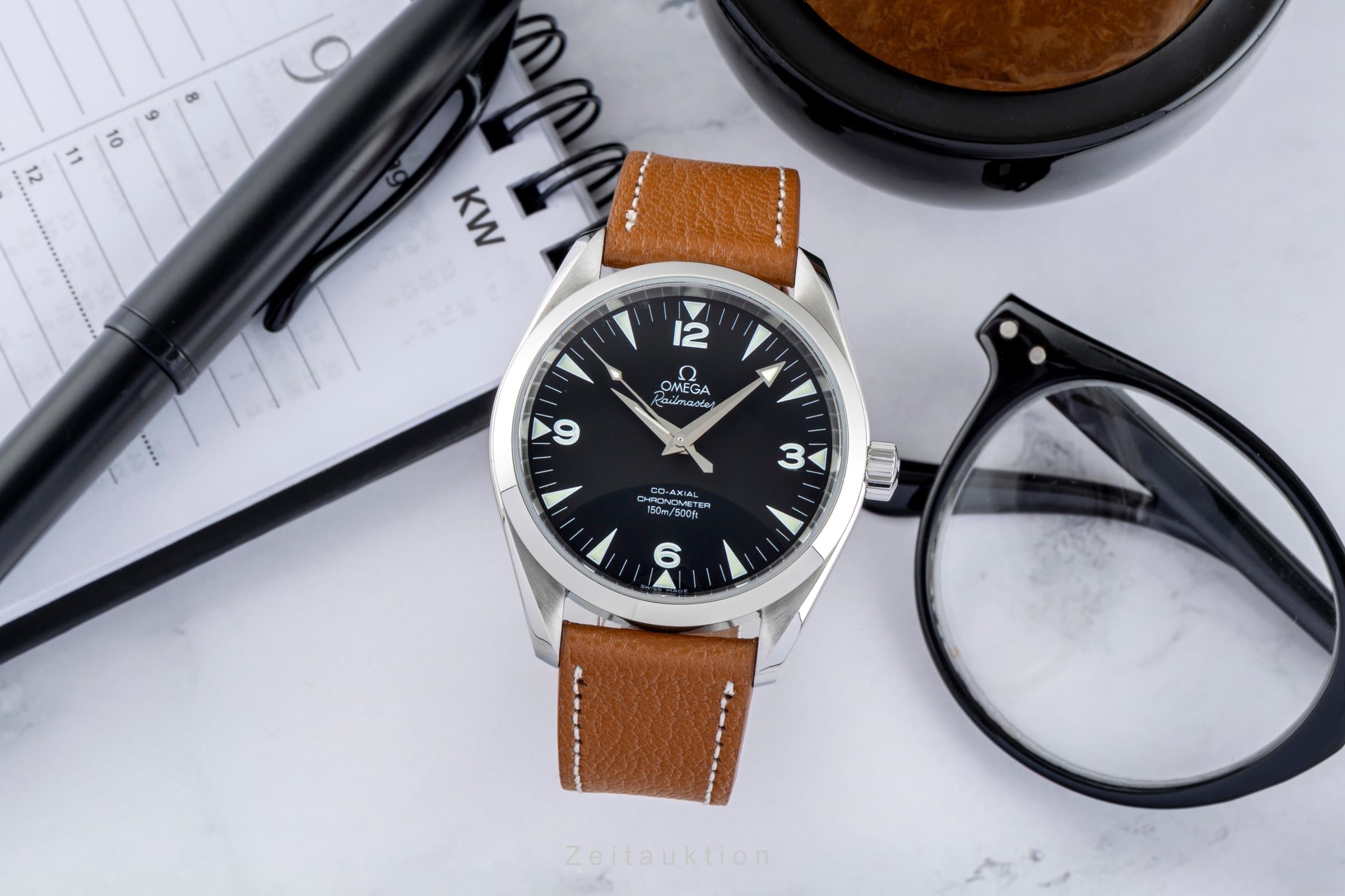 Omega Railmaster acero automático reloj para caballeros 2803.52.37  [2602341]