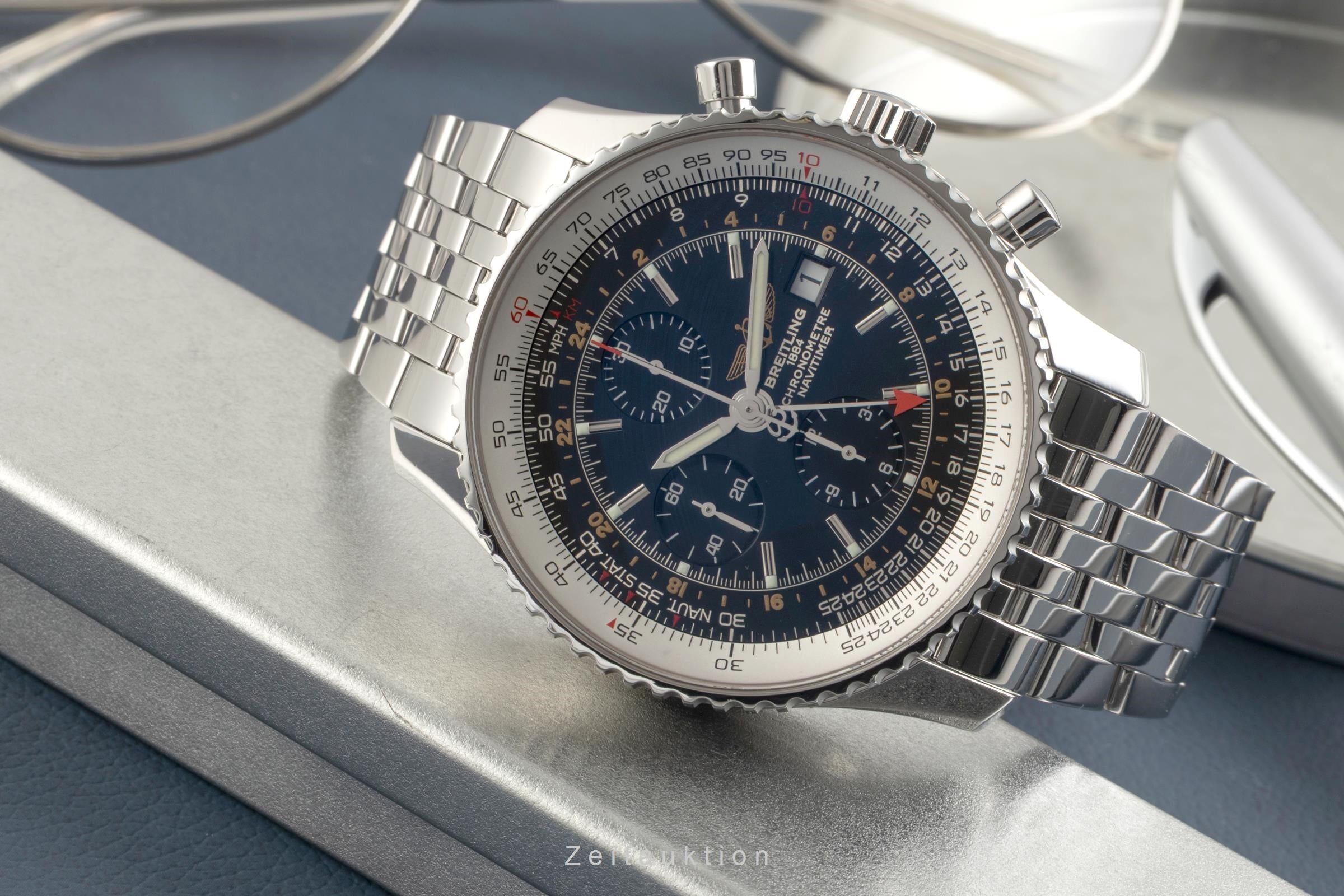 Breitling Navitimer World chronograph steel automatic men's watch A24322  [2602350]