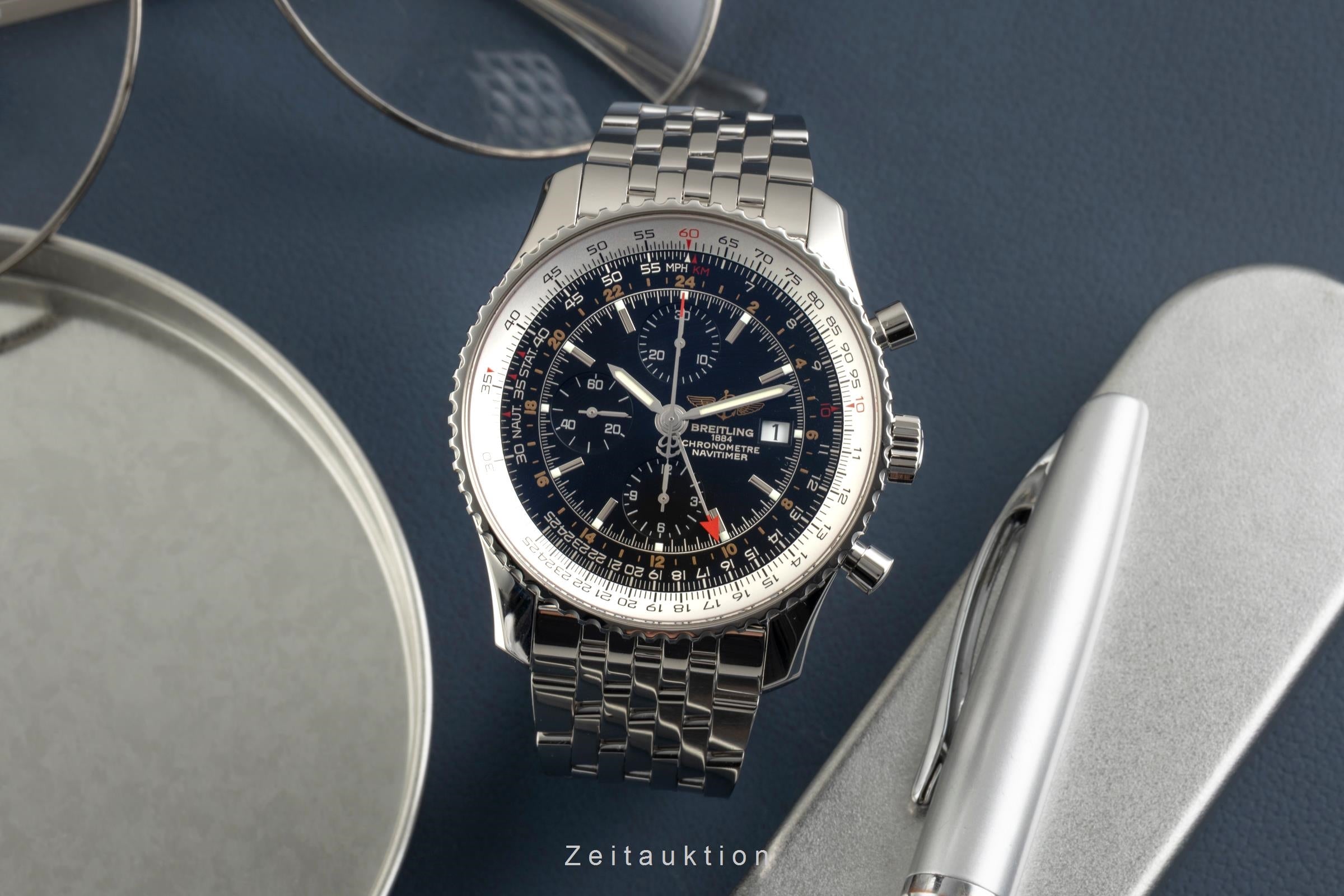 Breitling Navitimer World chronograph steel automatic men's watch A24322  [2602350]