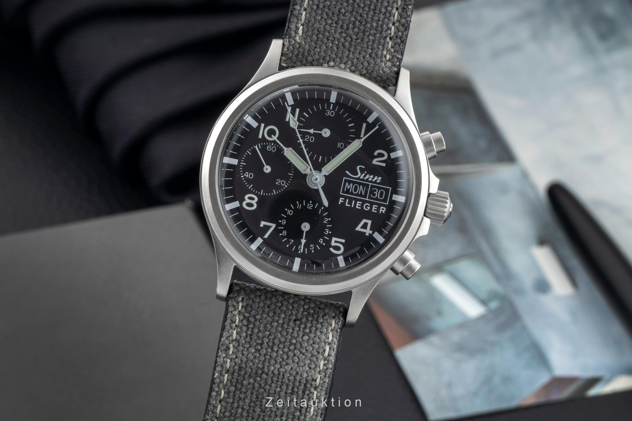 Sinn 356 chronographe acier automatique montre pour hommes 356.020 LP: 2100EUR  [2602356]