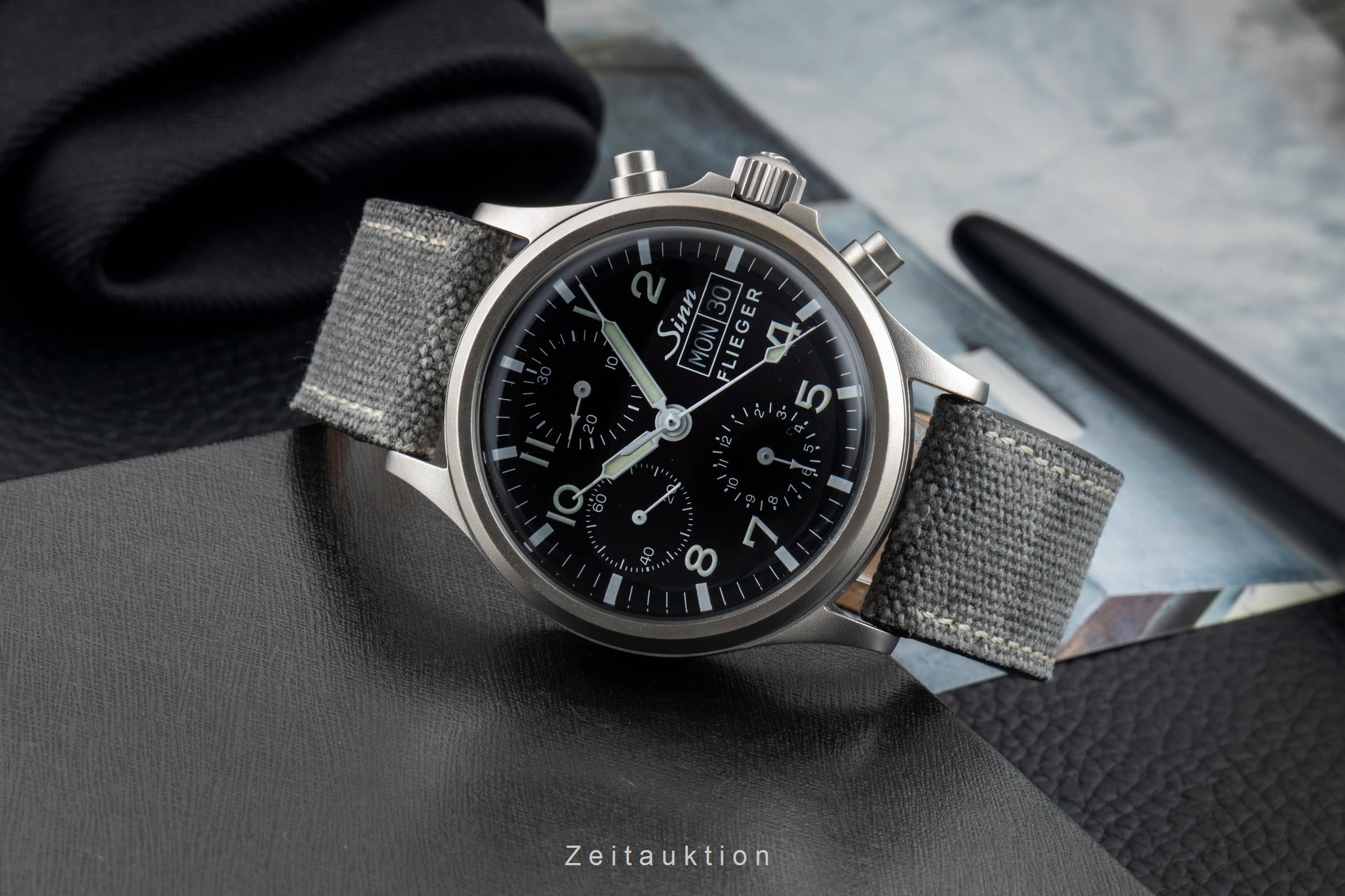 Sinn 356 chronographe acier automatique montre pour hommes 356.020 LP: 2100EUR  [2602356]