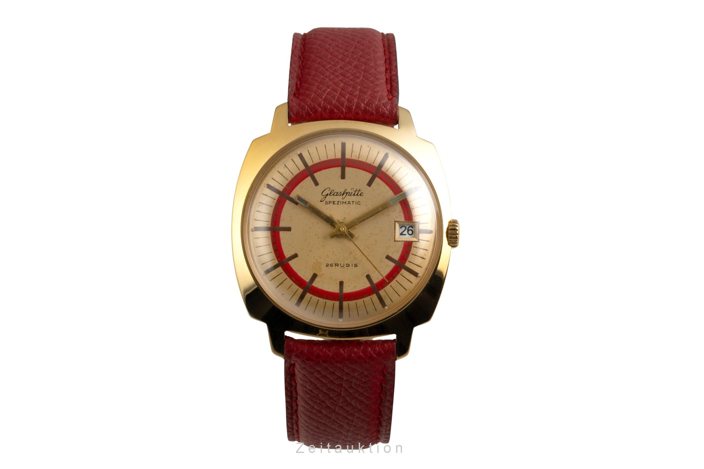 Glashütte Spezimatic latón bañado en oro automático reloj para caballeros Vintage  [2602370]
