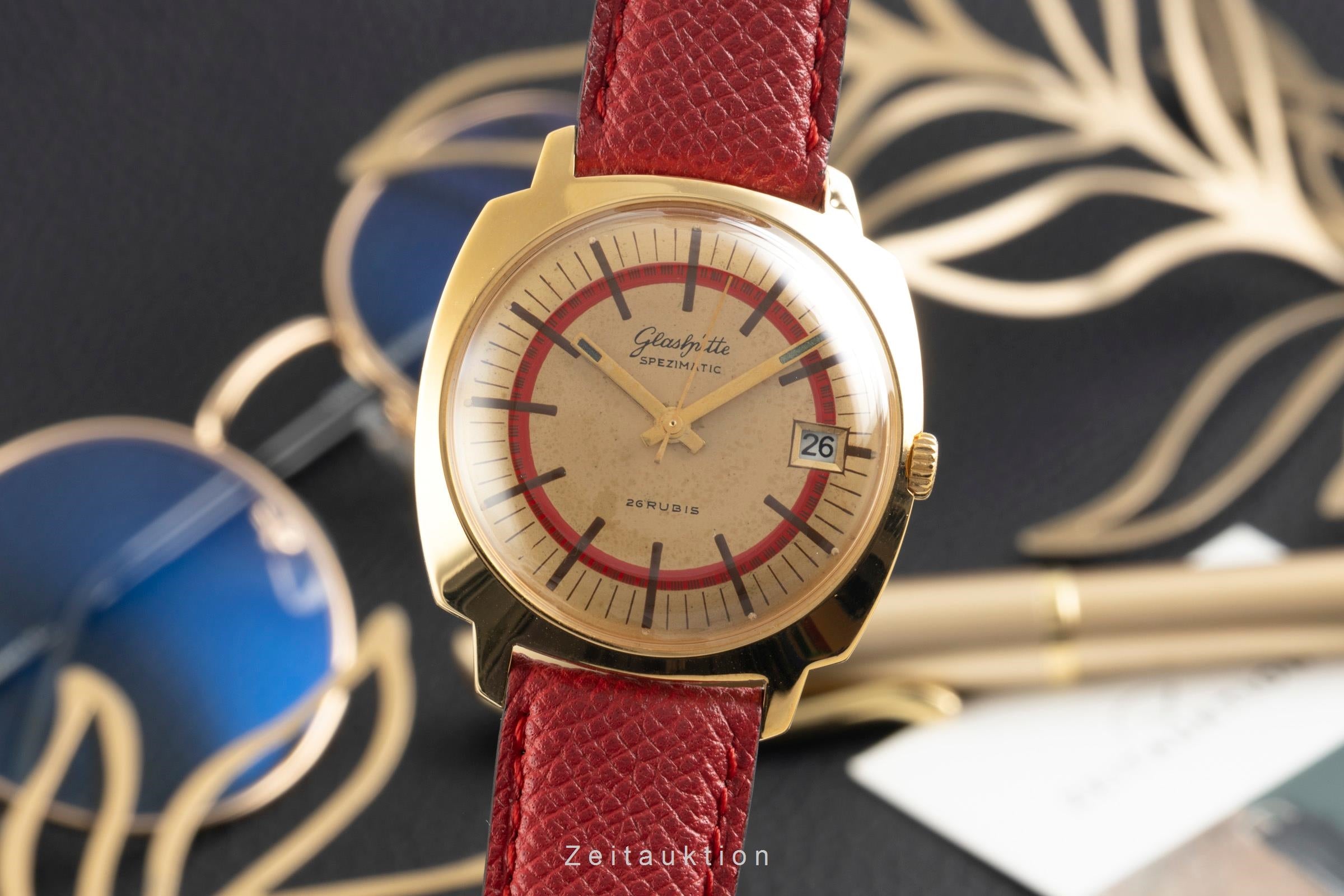 Glashütte Spezimatic latón bañado en oro automático reloj para caballeros Vintage  [2602370]