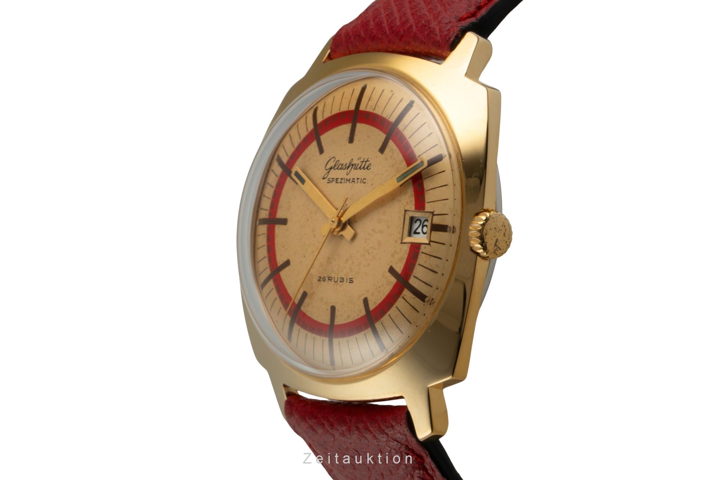 Glashütte Spezimatic latón bañado en oro automático reloj para caballeros Vintage  [2602370]