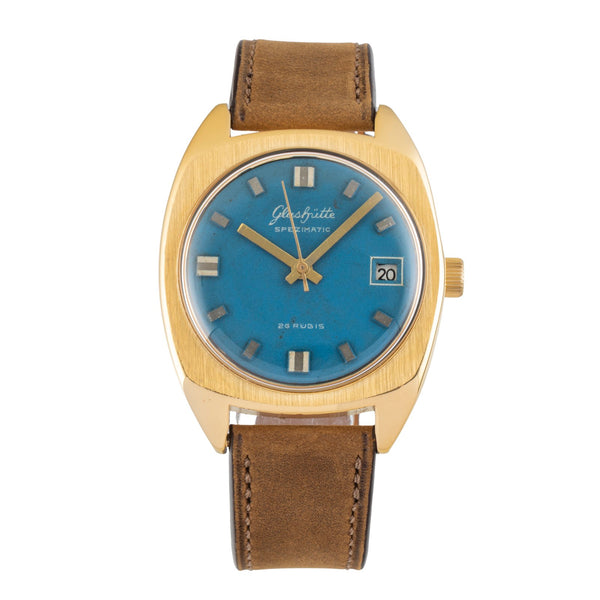 Glashütte Spezimatic latón bañado en oro automático reloj para caballeros Vintage  [2602371]