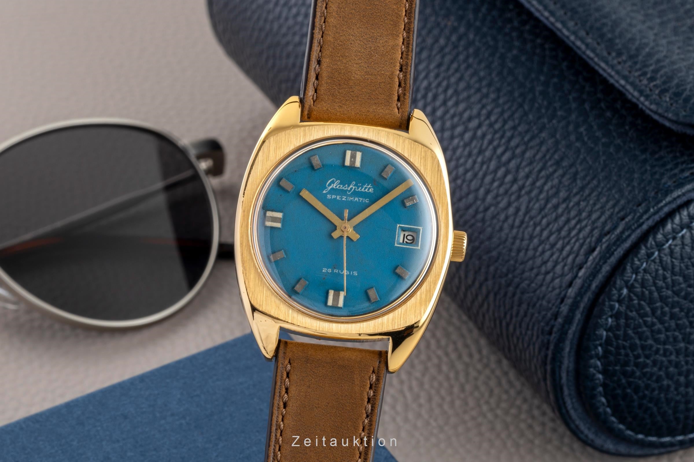 Glashütte Spezimatic latón bañado en oro automático reloj para caballeros Vintage  [2602371]