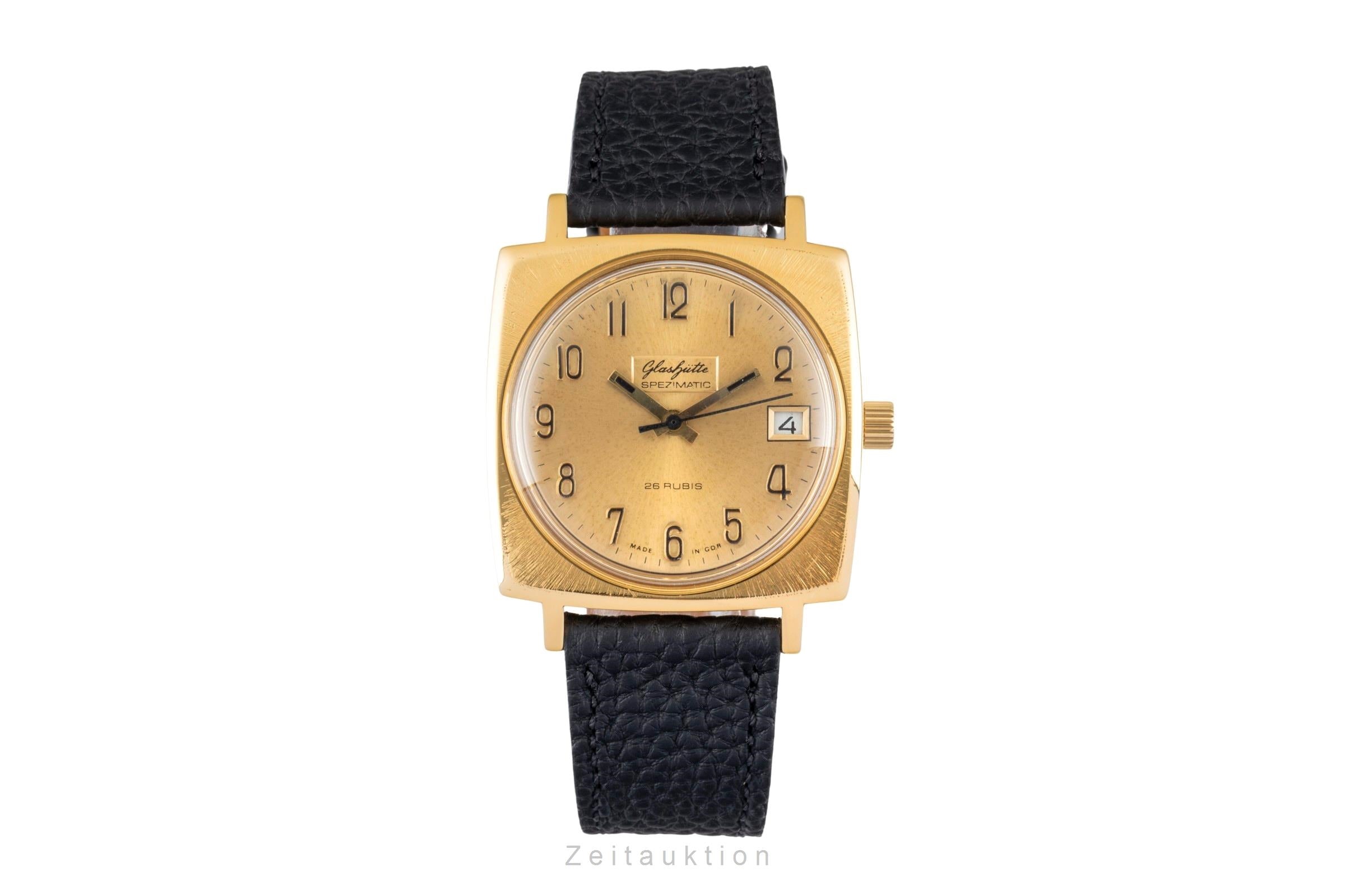 Glashütte Spezimatic latón bañado en oro automático reloj para caballeros Vintage  [2602373]