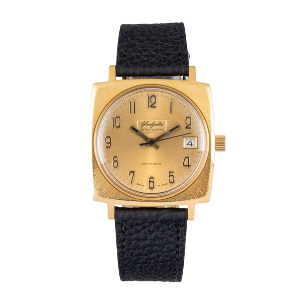Glashütte Spezimatic latón bañado en oro automático reloj para caballeros Vintage  [2602373]