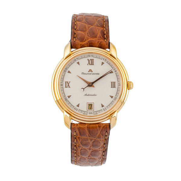 Maurice Lacroix Les Classiques latón bañado en oro automático reloj para caballeros 23293  [2602385]
