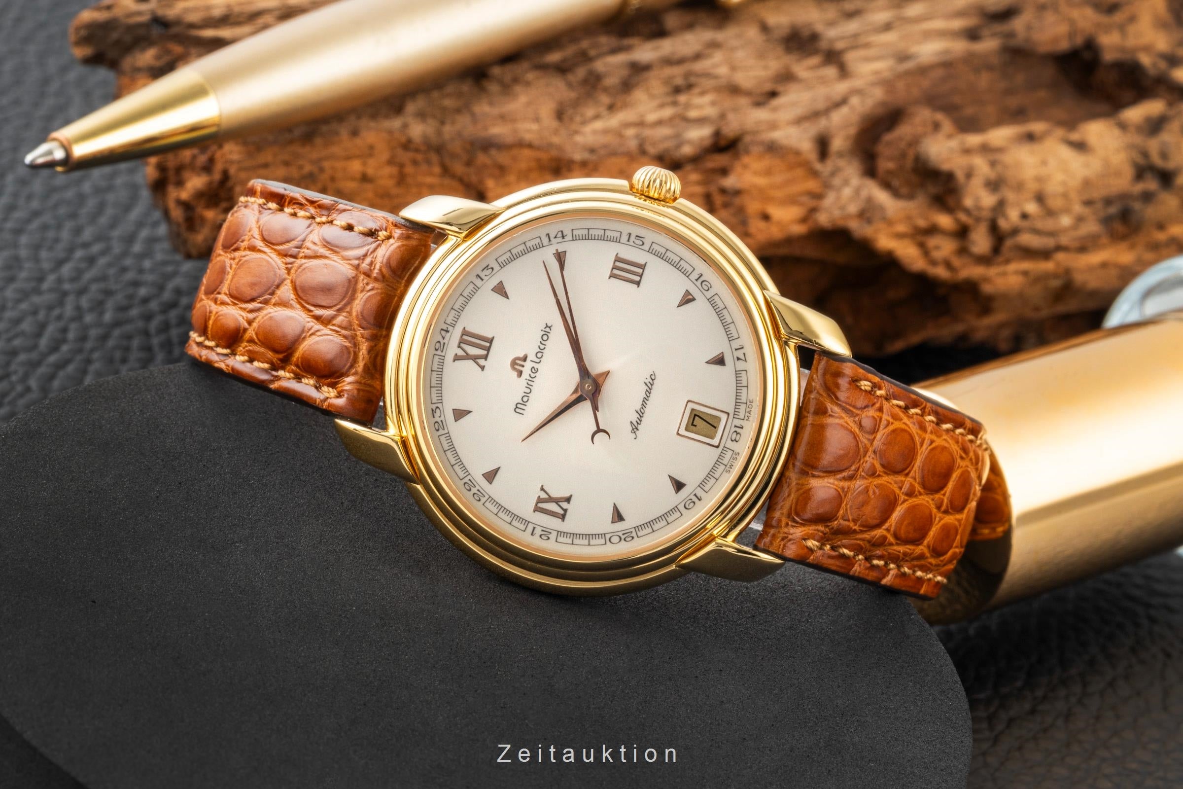 Maurice Lacroix Les Classiques latón bañado en oro automático reloj para caballeros 23293  [2602385]