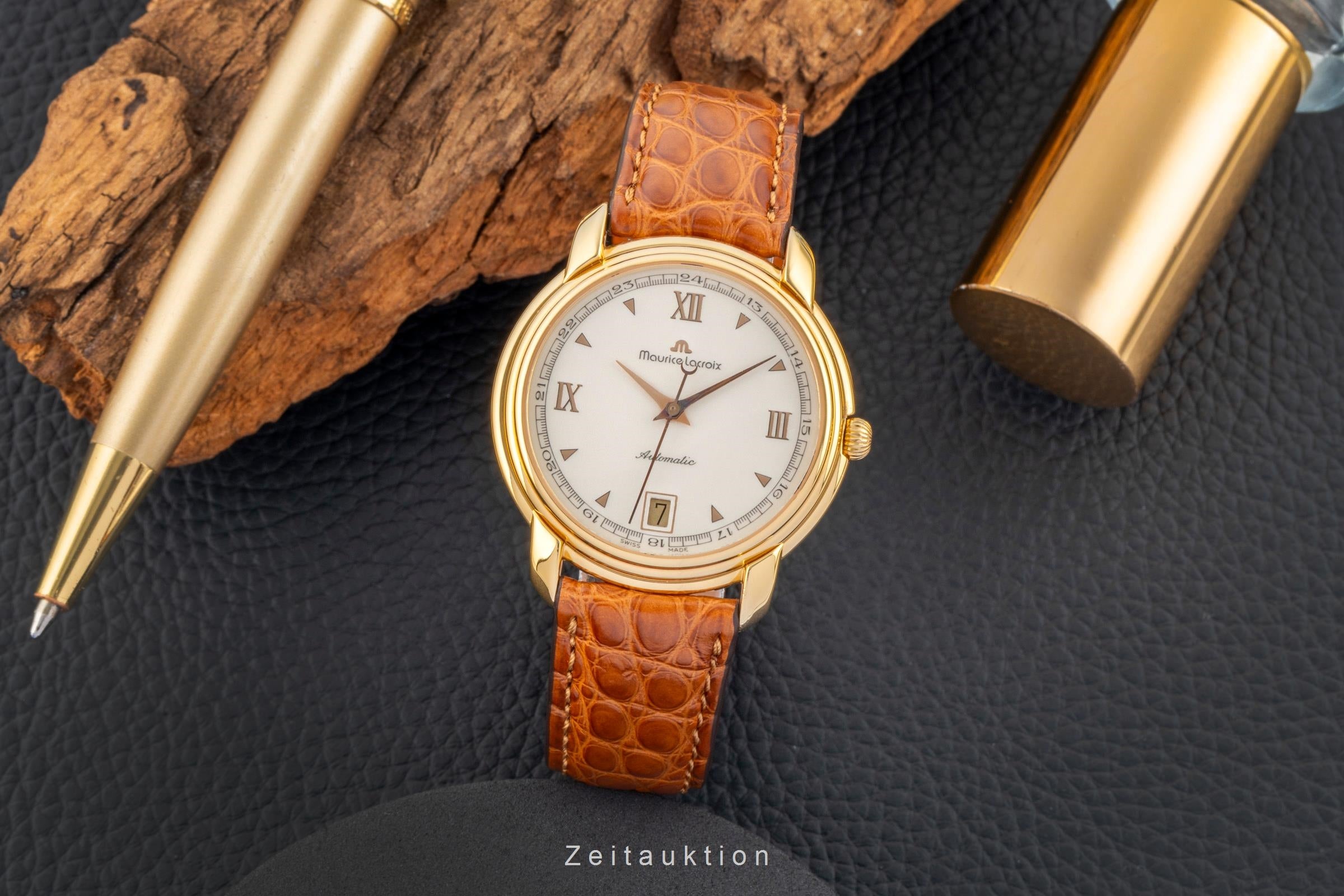 Maurice Lacroix Les Classiques latón bañado en oro automático reloj para caballeros 23293  [2602385]