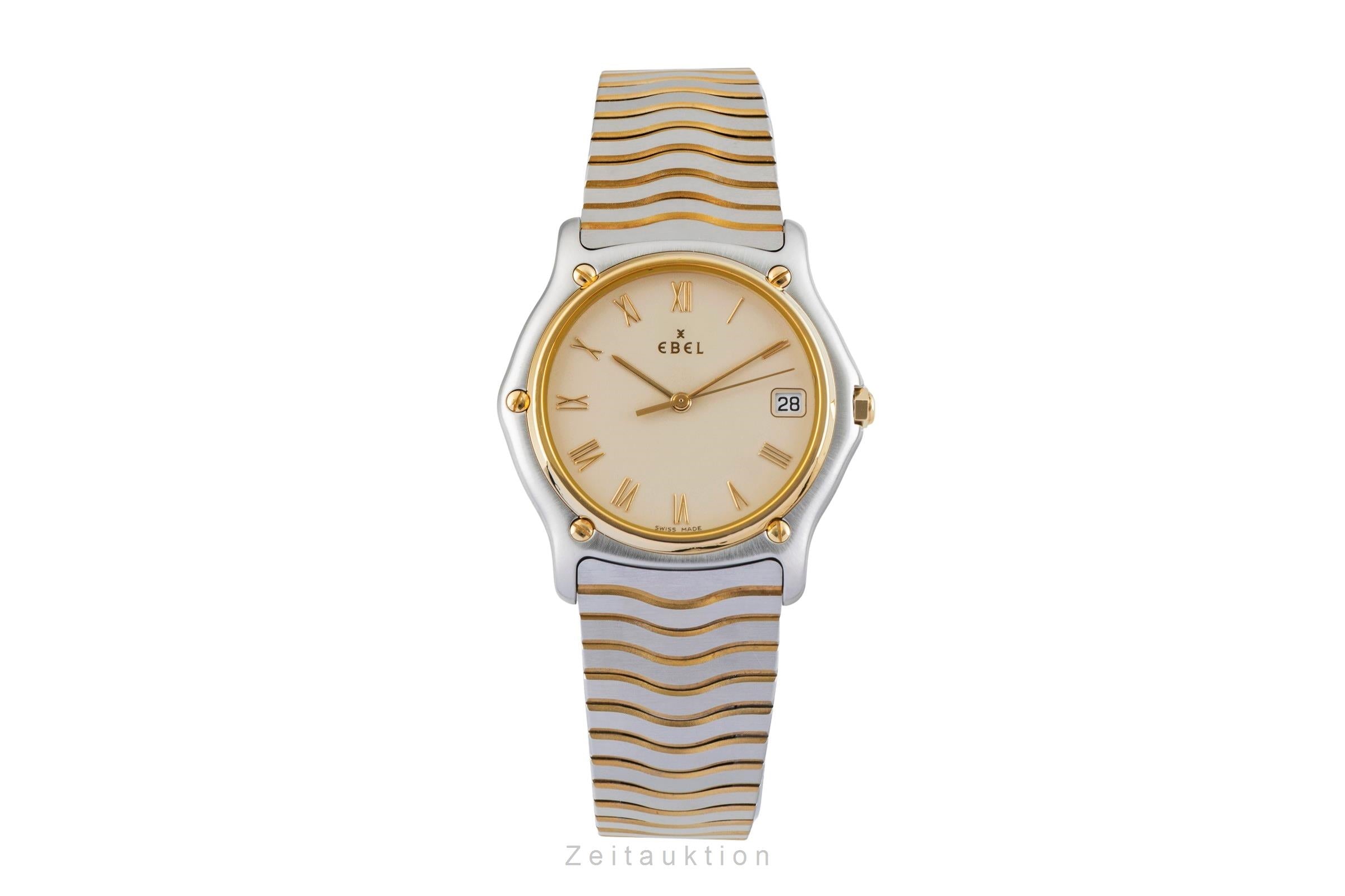 Ebel Classic Wave Stahl / Gold Herrenuhr Ref. E1187141 Travelcase & Papiere 1998 [2602394]