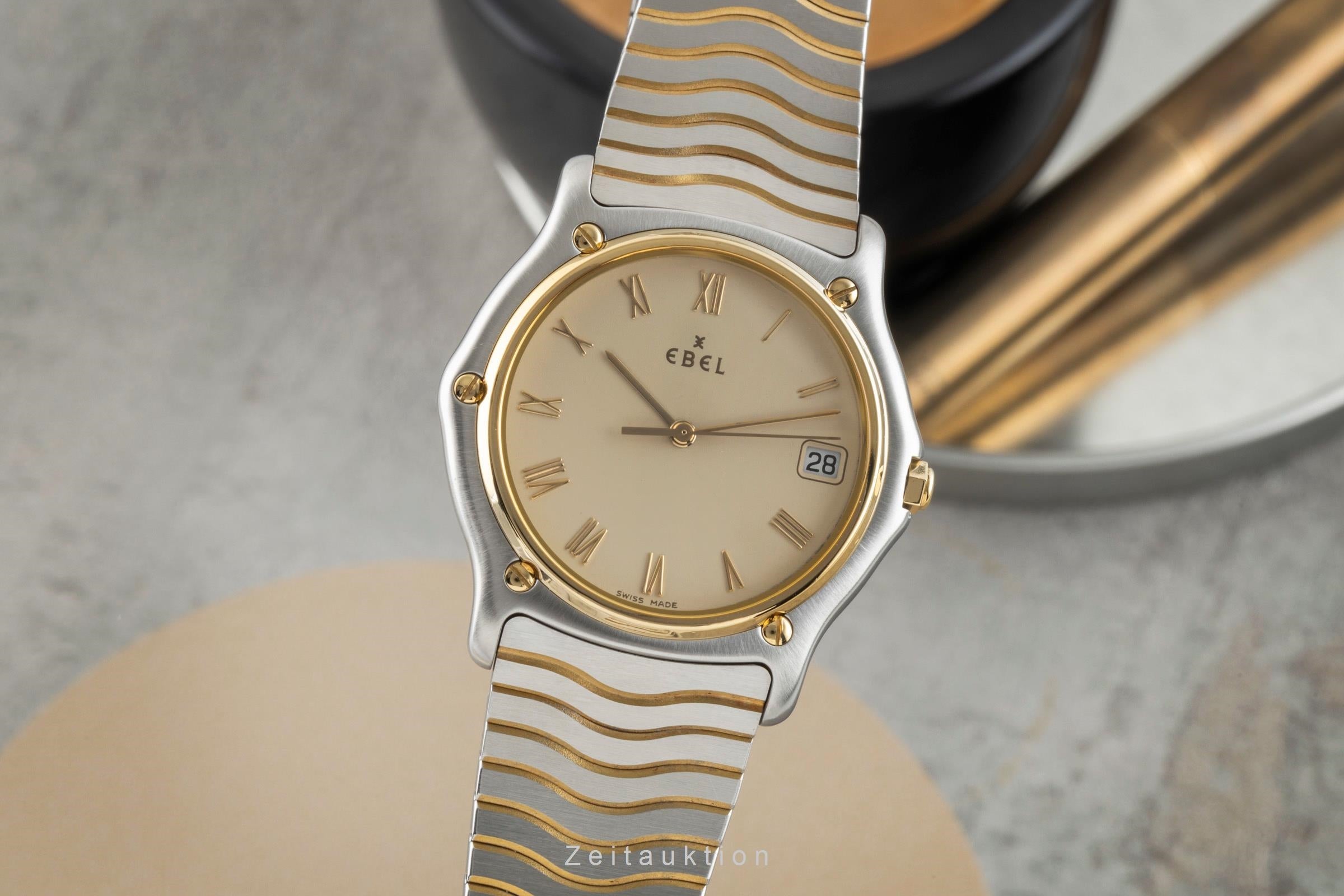 Ebel Classic Wave Stahl / Gold Herrenuhr Ref. E1187141 Travelcase & Papiere 1998 [2602394]
