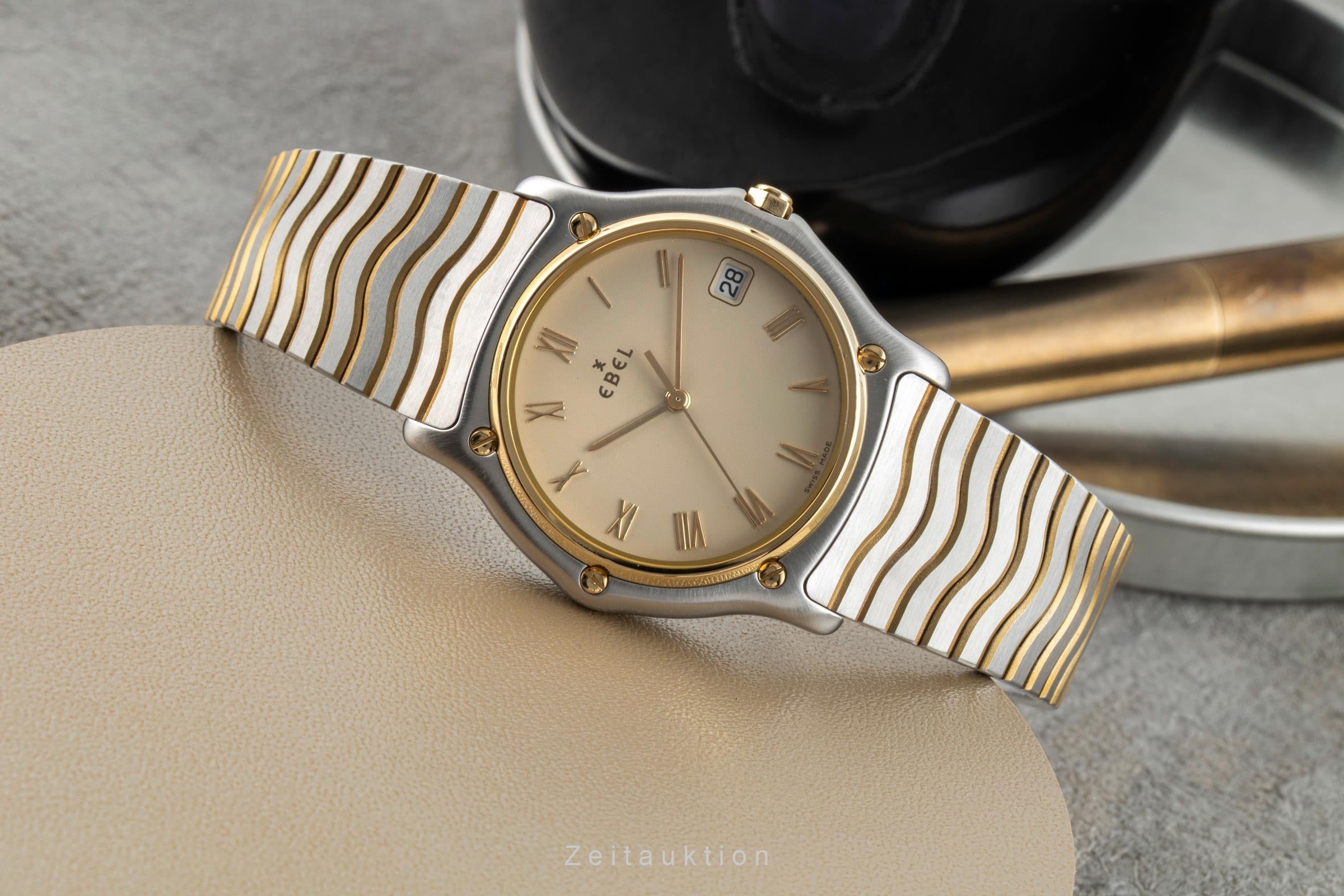 EBEL アナログ腕時計 ゴールド/シルバー Ebel Classic Wave steel / gold quartz Kal. 187-2 Ref. E1187141