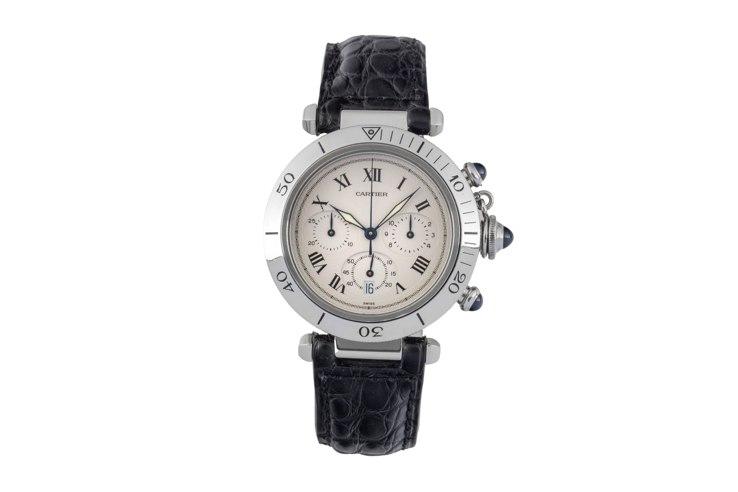 Cartier Pasha Chronograph Stahl Quarz Herrenuhr Ref. W3101855  [2602396]