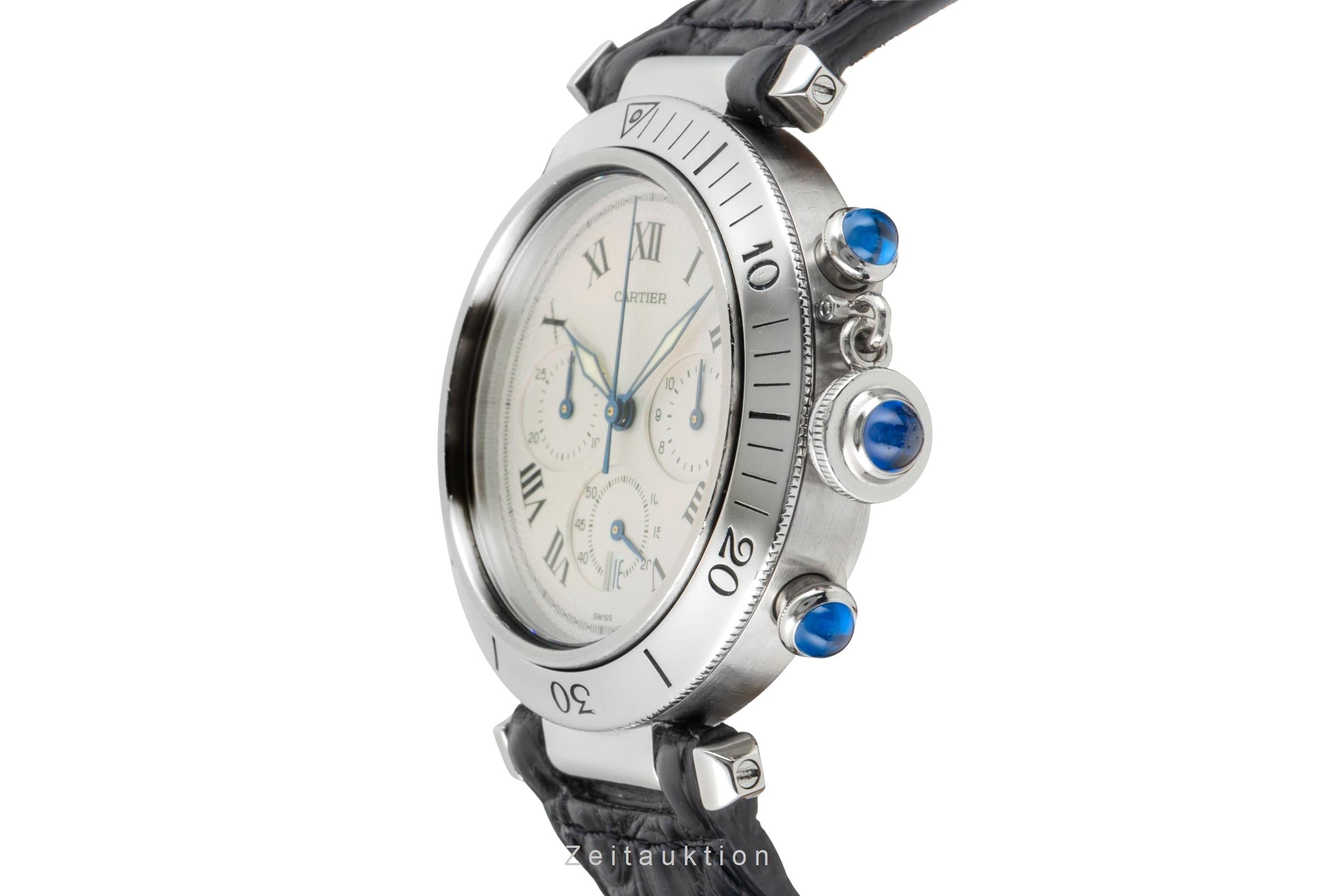 Cartier Pasha cronografo acciaio quarzo orologio da uomo W3101855  [2602396]