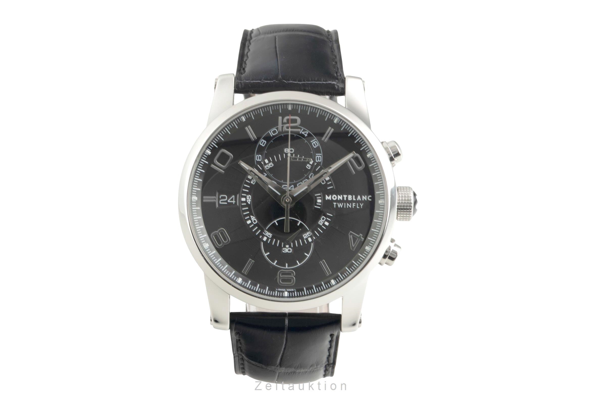Montblanc TimeWalker TwinFly Chronograph Stahl Automatik Ref. 105077 7175 B&P [2602416]