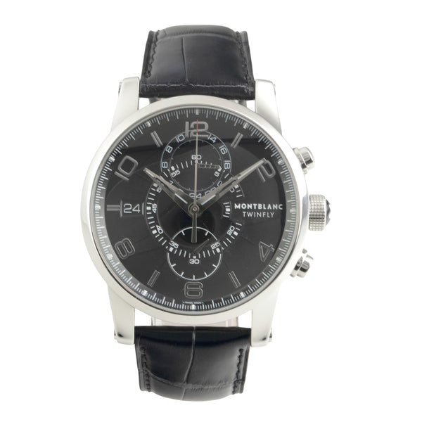 Montblanc TimeWalker TwinFly Chronograph Stahl Automatik Ref. 105077 7175 B&P [2602416]