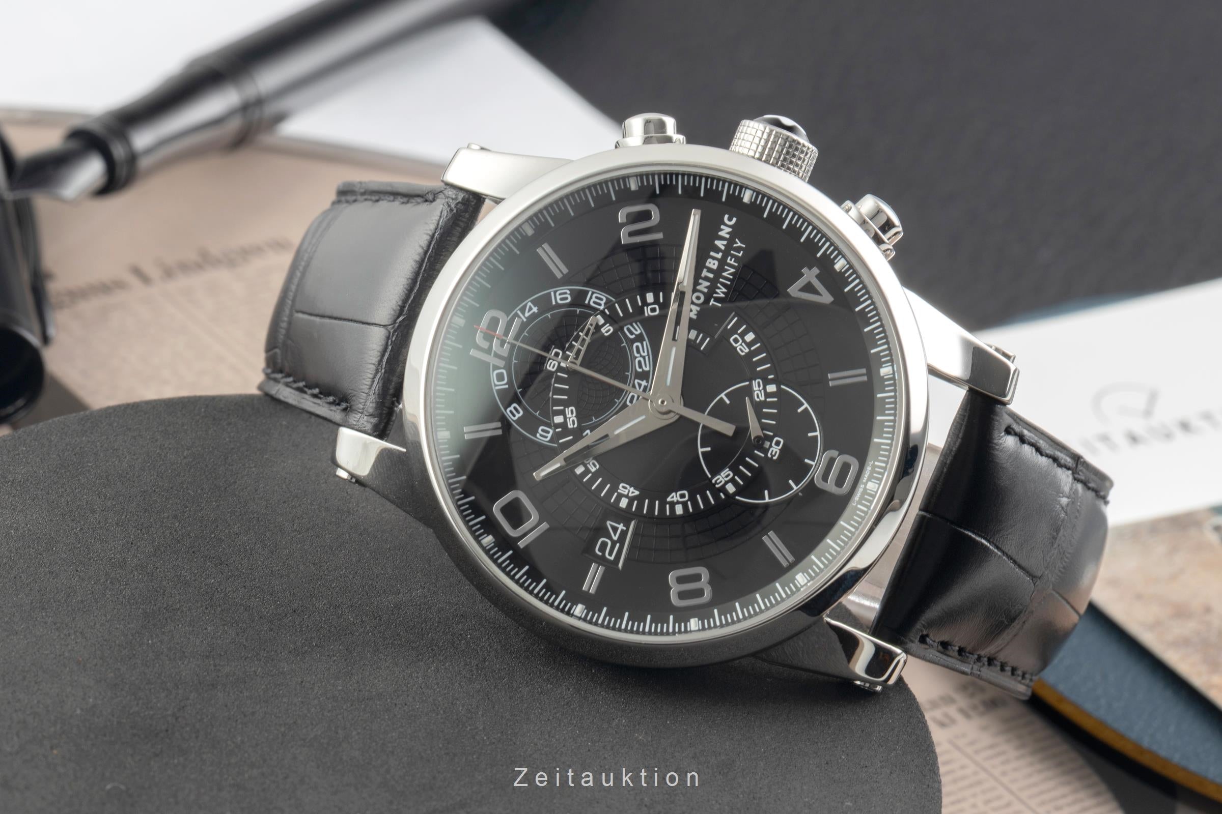 Montblanc TimeWalker TwinFly Chronograph Stahl Automatik Ref. 105077 7175 B&P [2602416]