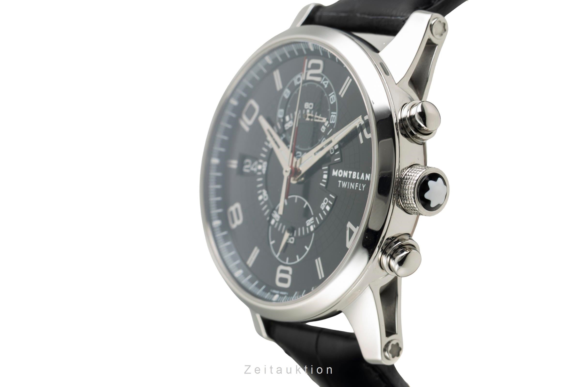 Montblanc TimeWalker TwinFly Chronograph Stahl Automatik Ref. 105077 7175 B&P [2602416]