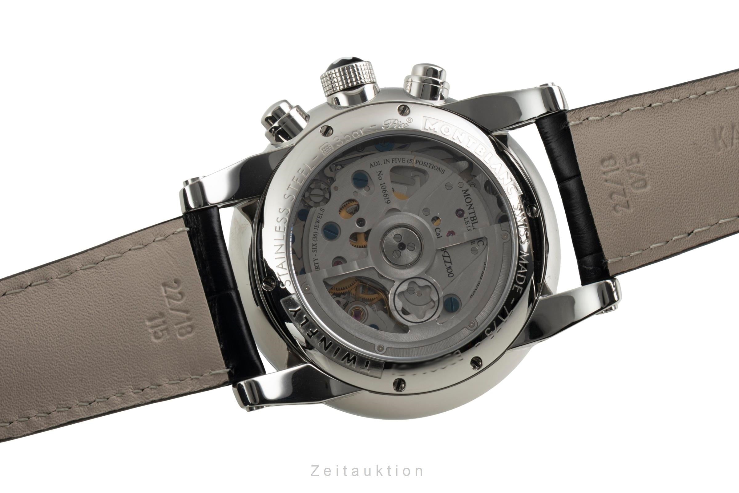 Montblanc TimeWalker TwinFly Chronograph Stahl Automatik Ref. 105077 7175 B&P [2602416]
